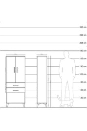 Arges Dolap 3 Raflı 2 Çekmeceli 2 Kapaklı 60x30x163 - S20M111V7A