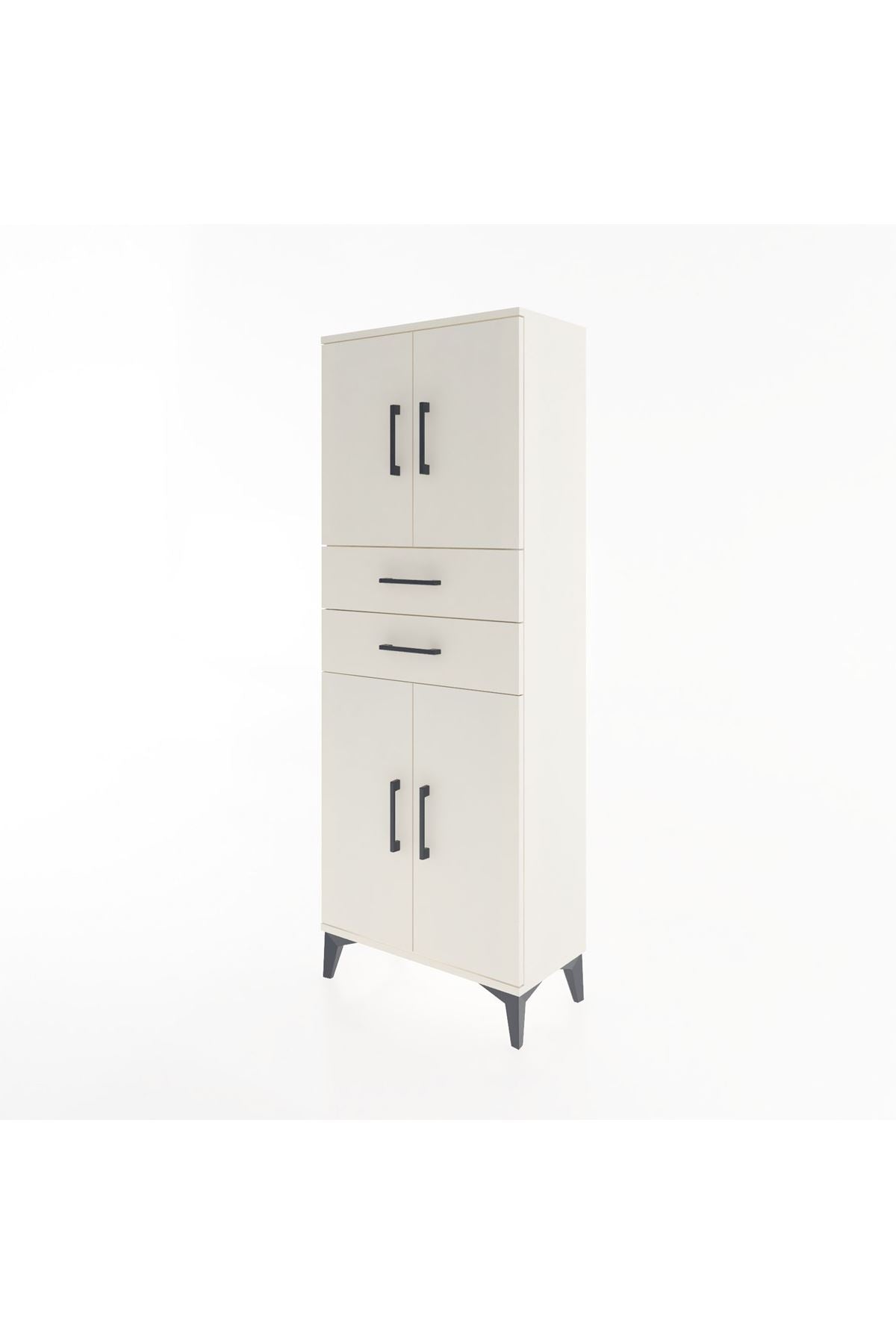 Arges Dolap 3 Raflı 2 Çekmeceli 4 Kapaklı 60x30x163 - S20M113V1A