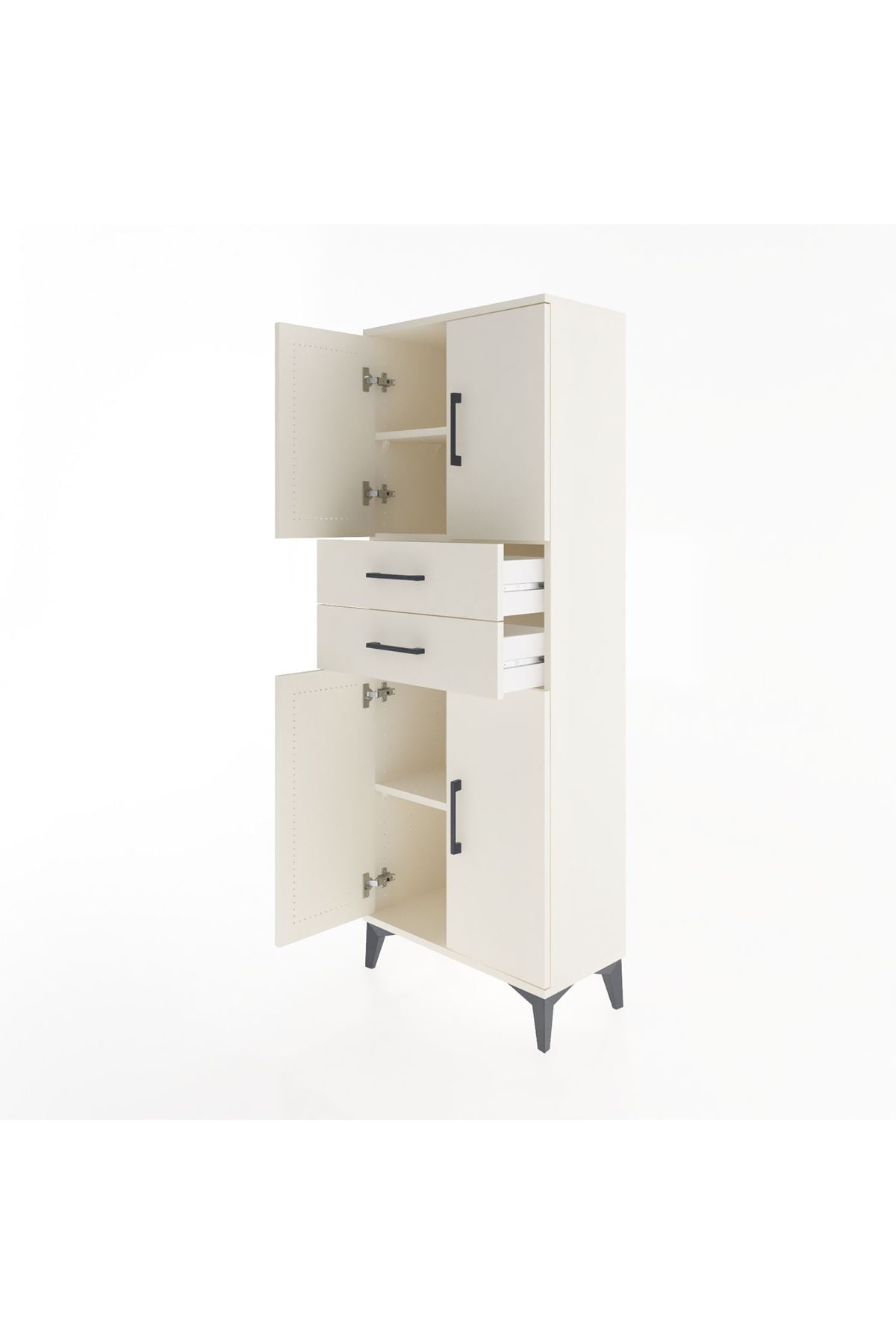Arges Dolap 3 Raflı 2 Çekmeceli 4 Kapaklı 60x30x163 - S20M113V1A