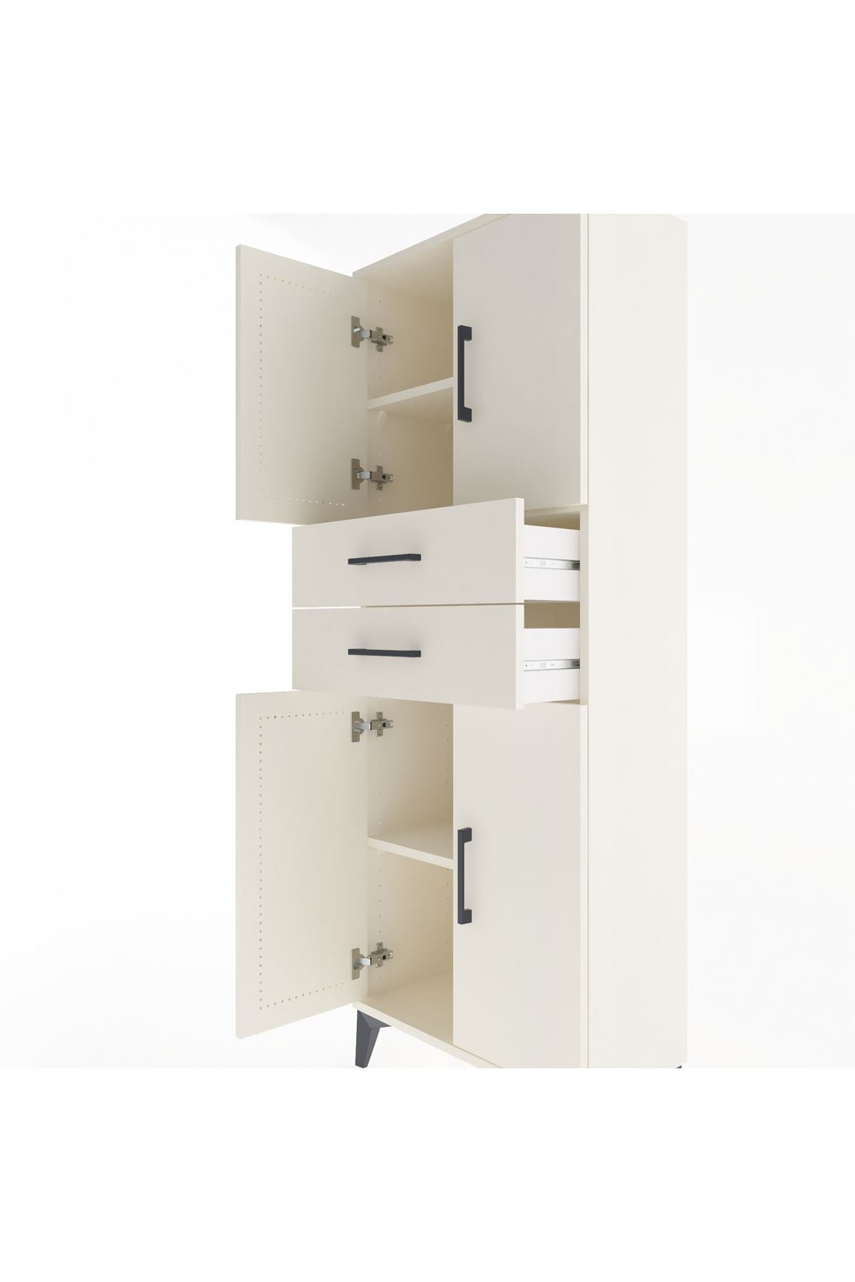 Arges Dolap 3 Raflı 2 Çekmeceli 4 Kapaklı 60x30x163 - S20M113V1A