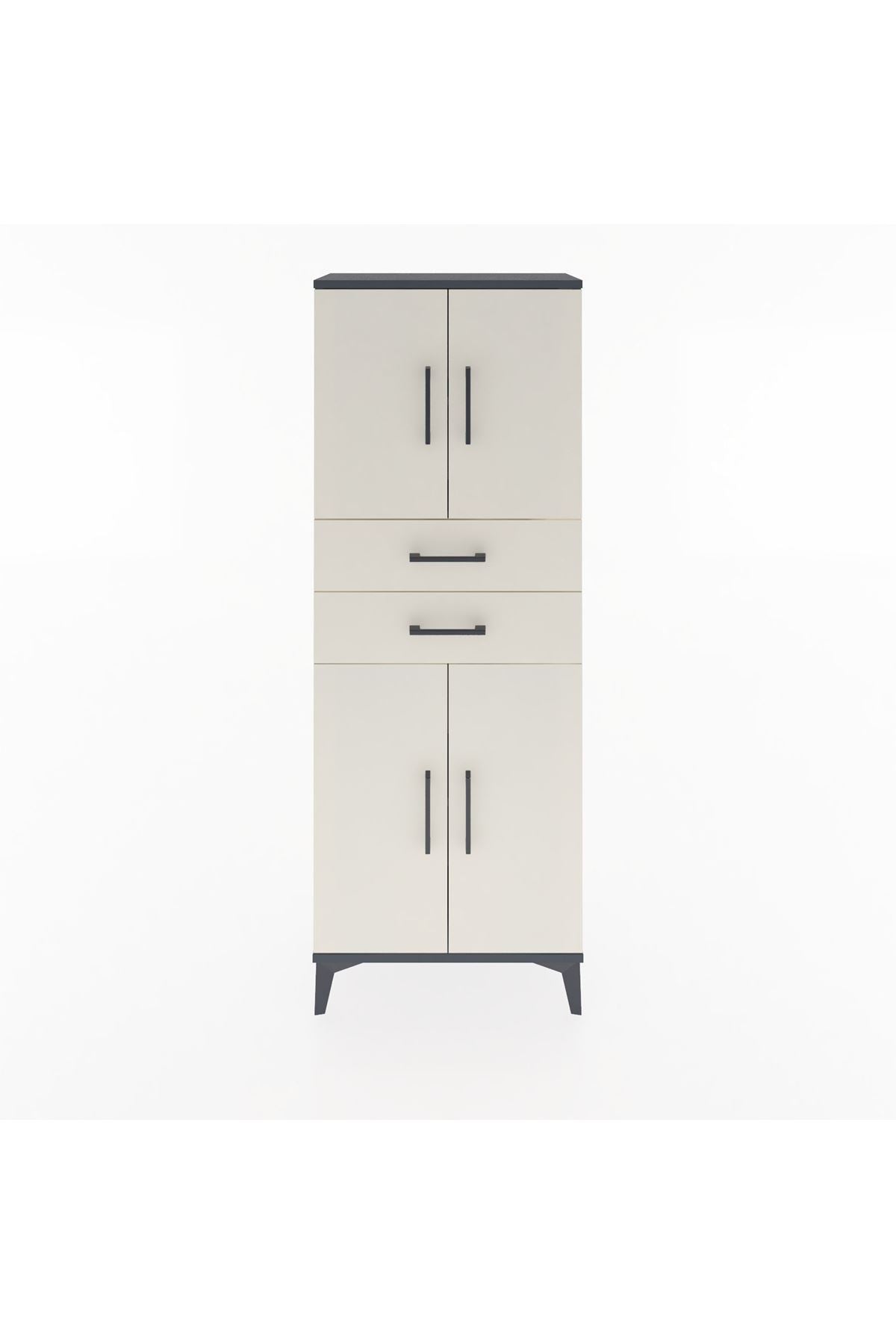 Arges Dolap 3 Raflı 2 Çekmeceli 4 Kapaklı 60x30x163 - S20M113V4A