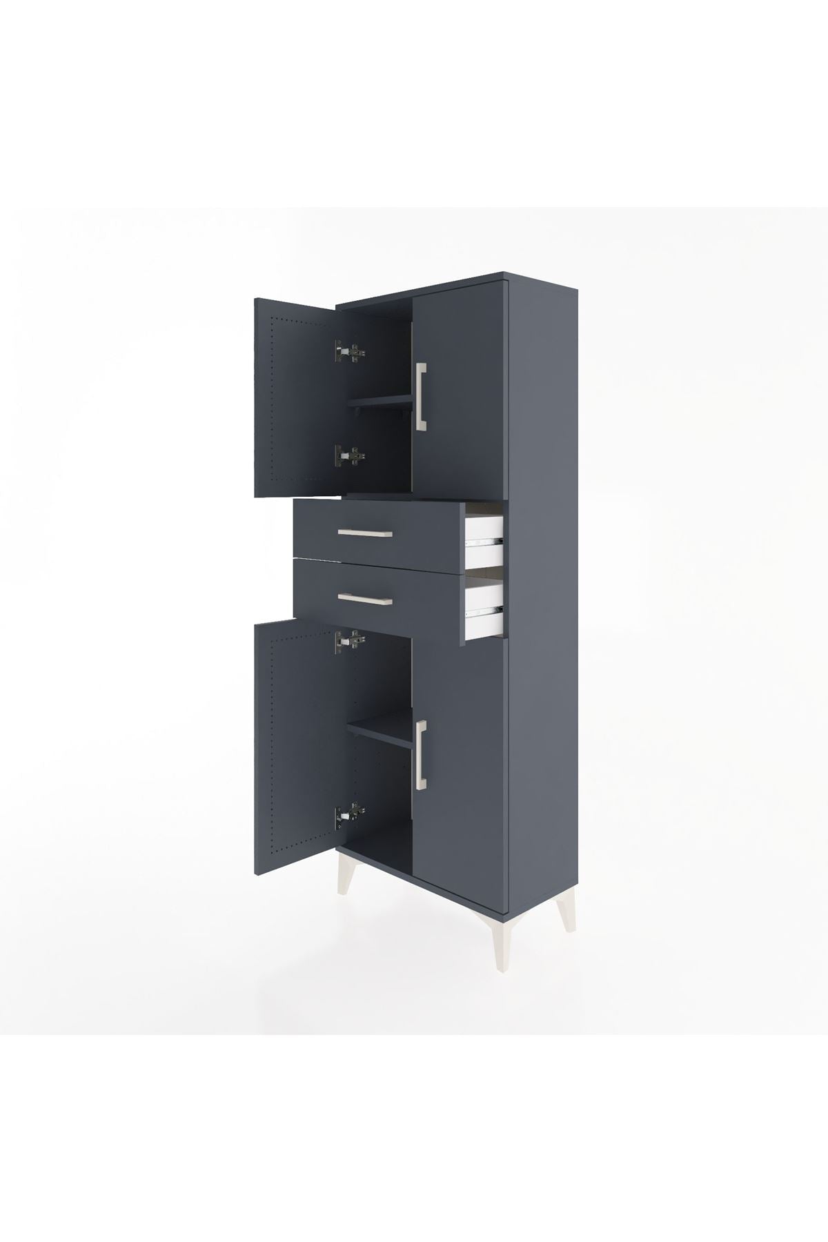 Arges Dolap 3 Raflı 2 Çekmeceli 4 Kapaklı 60x30x163 - S20M113V5A