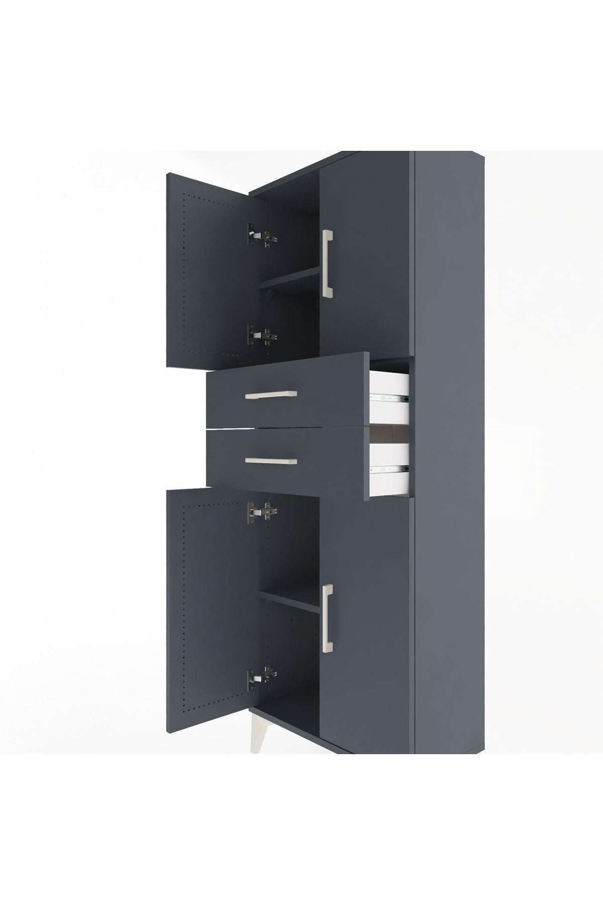 Arges Dolap 3 Raflı 2 Çekmeceli 4 Kapaklı 60x30x163 - S20M113V5A