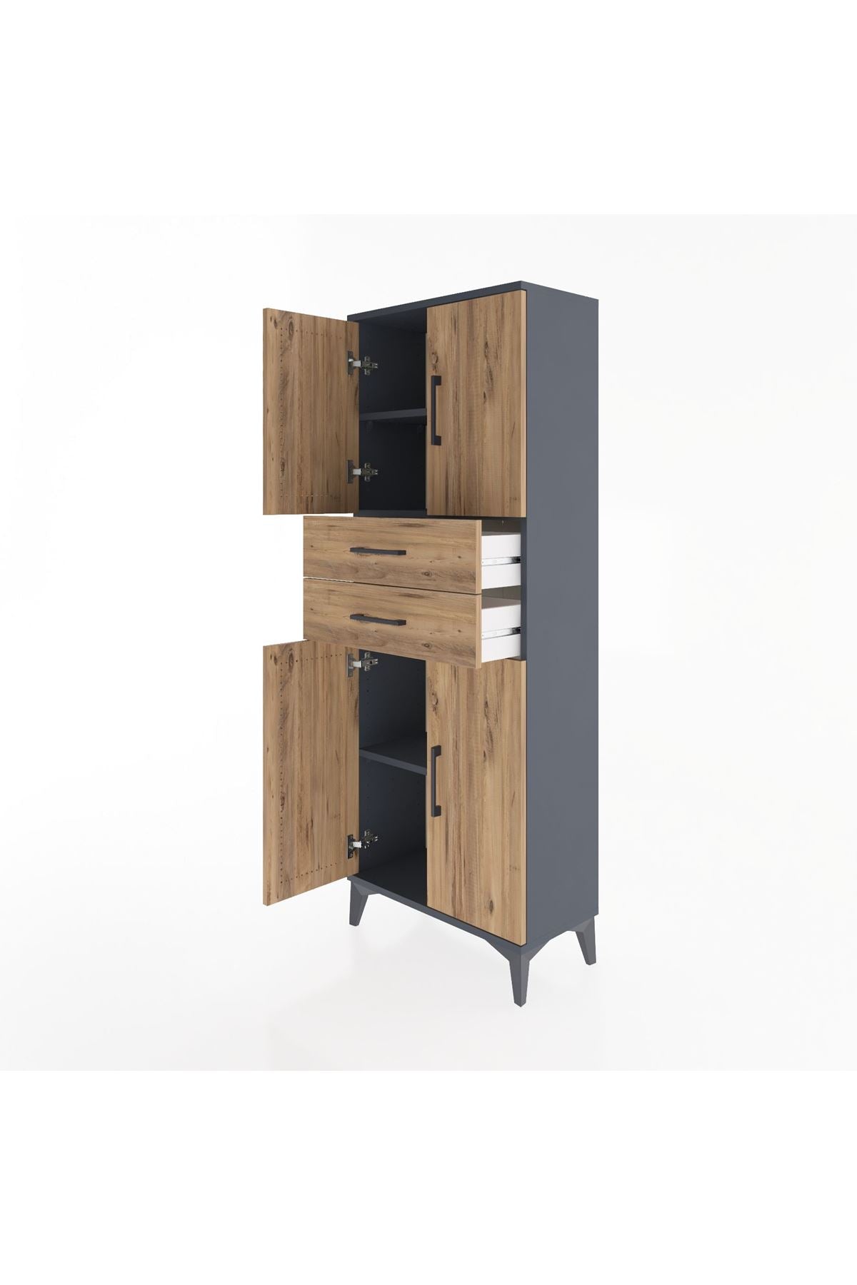 Arges Dolap 3 Raflı 2 Çekmeceli 4 Kapaklı 60x30x163 - S20M113V6A