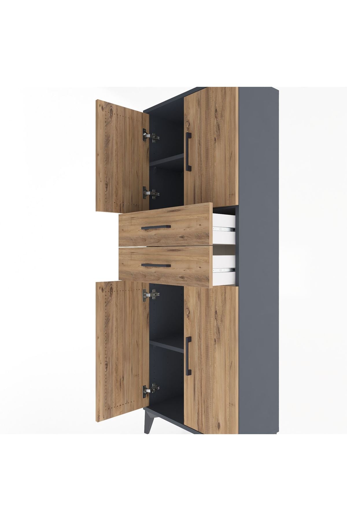 Arges Dolap 3 Raflı 2 Çekmeceli 4 Kapaklı 60x30x163 - S20M113V6A