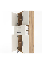 Arges Dolap 3 Raflı 2 Çekmeceli 4 Kapaklı 60x30x163 - S20M113V7A