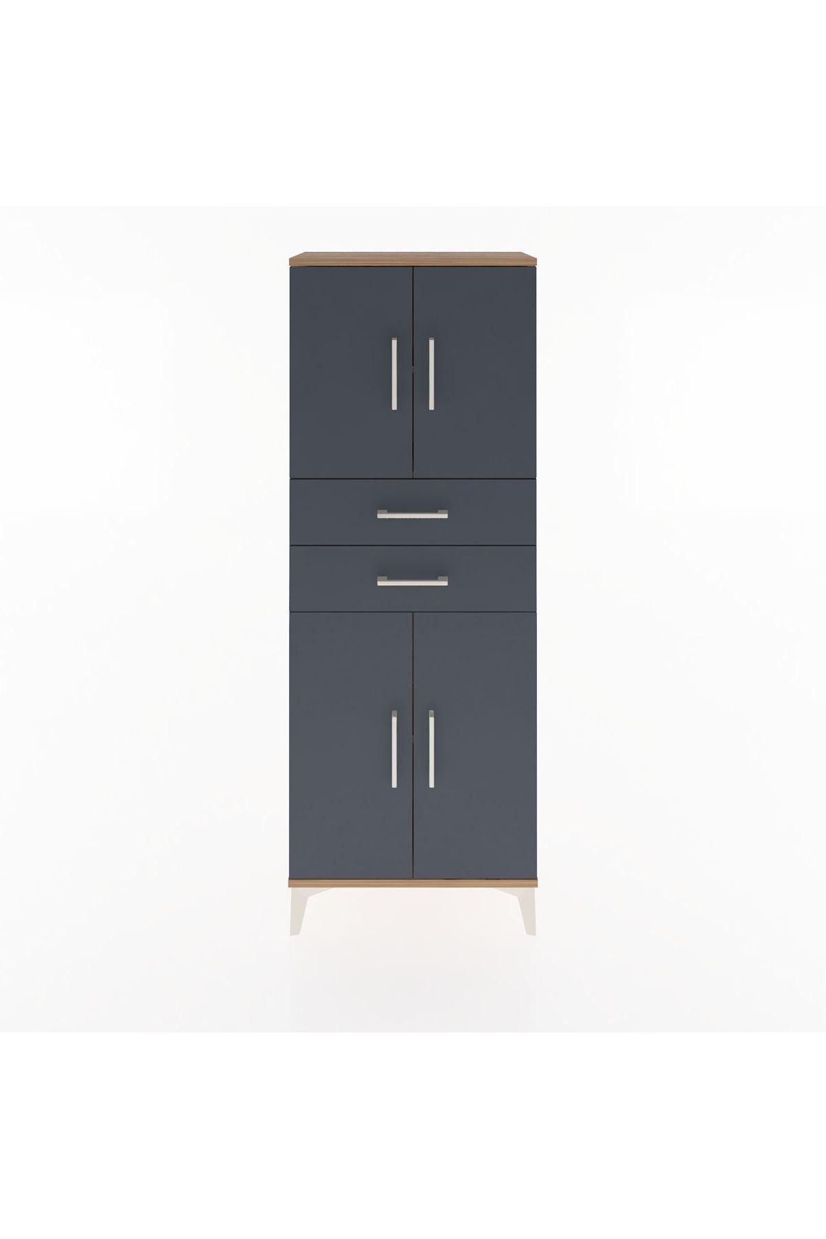 Arges Dolap 3 Raflı 2 Çekmeceli 4 Kapaklı 60x30x163 - S20M113V8A