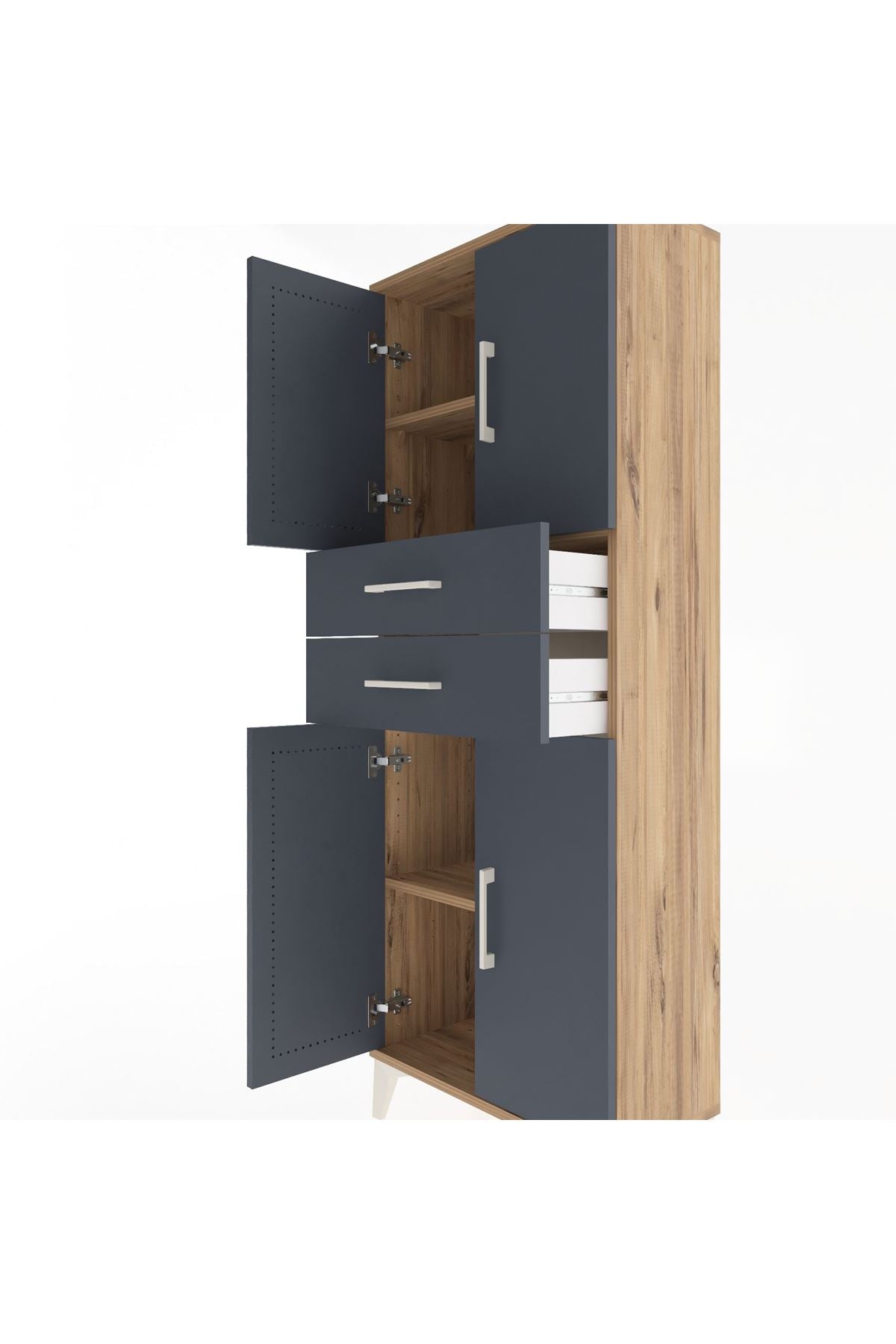 Arges Dolap 3 Raflı 2 Çekmeceli 4 Kapaklı 60x30x163 - S20M113V8A
