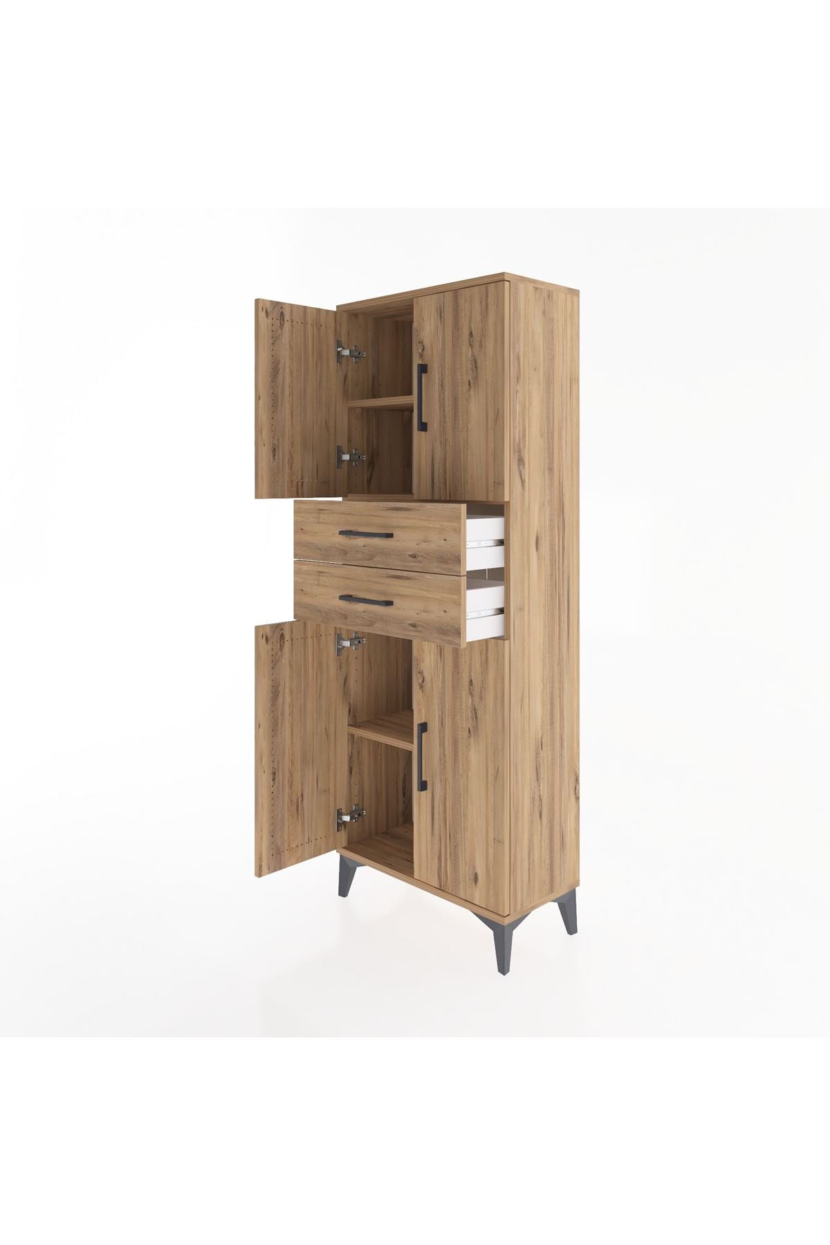 Arges Dolap 3 Raflı 2 Çekmeceli 4 Kapaklı 60x30x163 - S20M113V9A