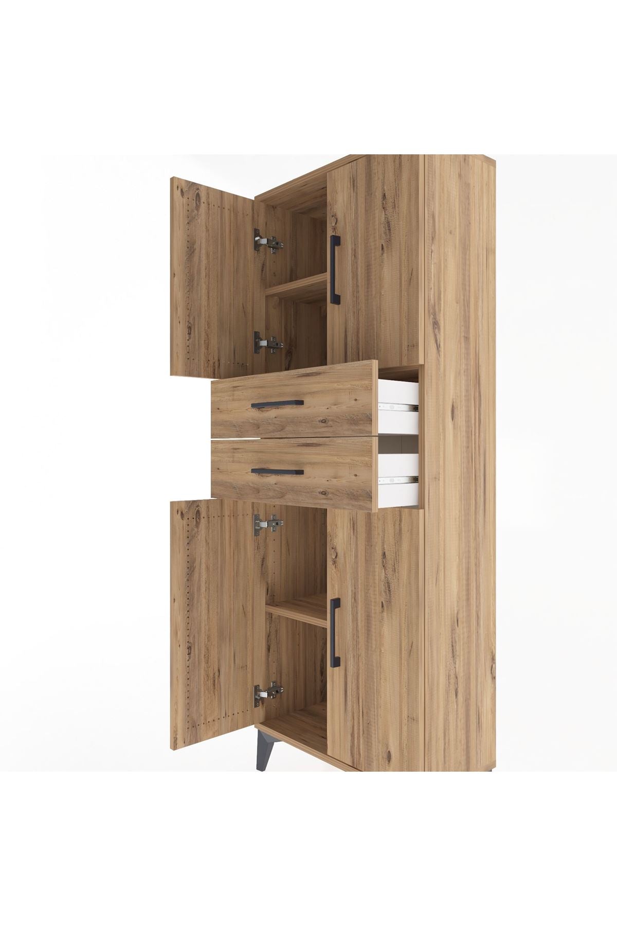 Arges Dolap 3 Raflı 2 Çekmeceli 4 Kapaklı 60x30x163 - S20M113V9A