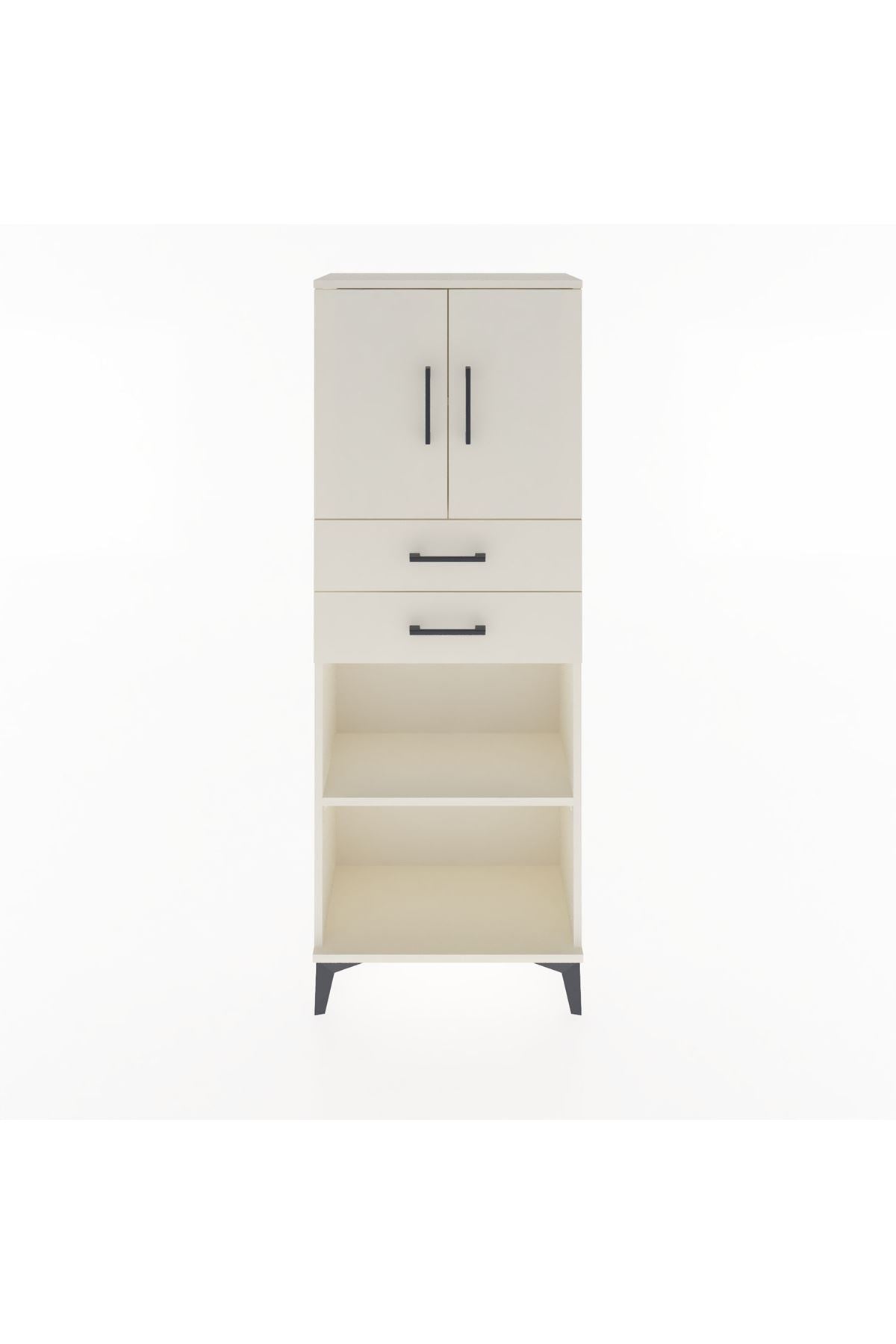 Arges Dolap 3 Raflı 2 Çekmeceli 2 Kapaklı 60x30x163 - S20M115V1A