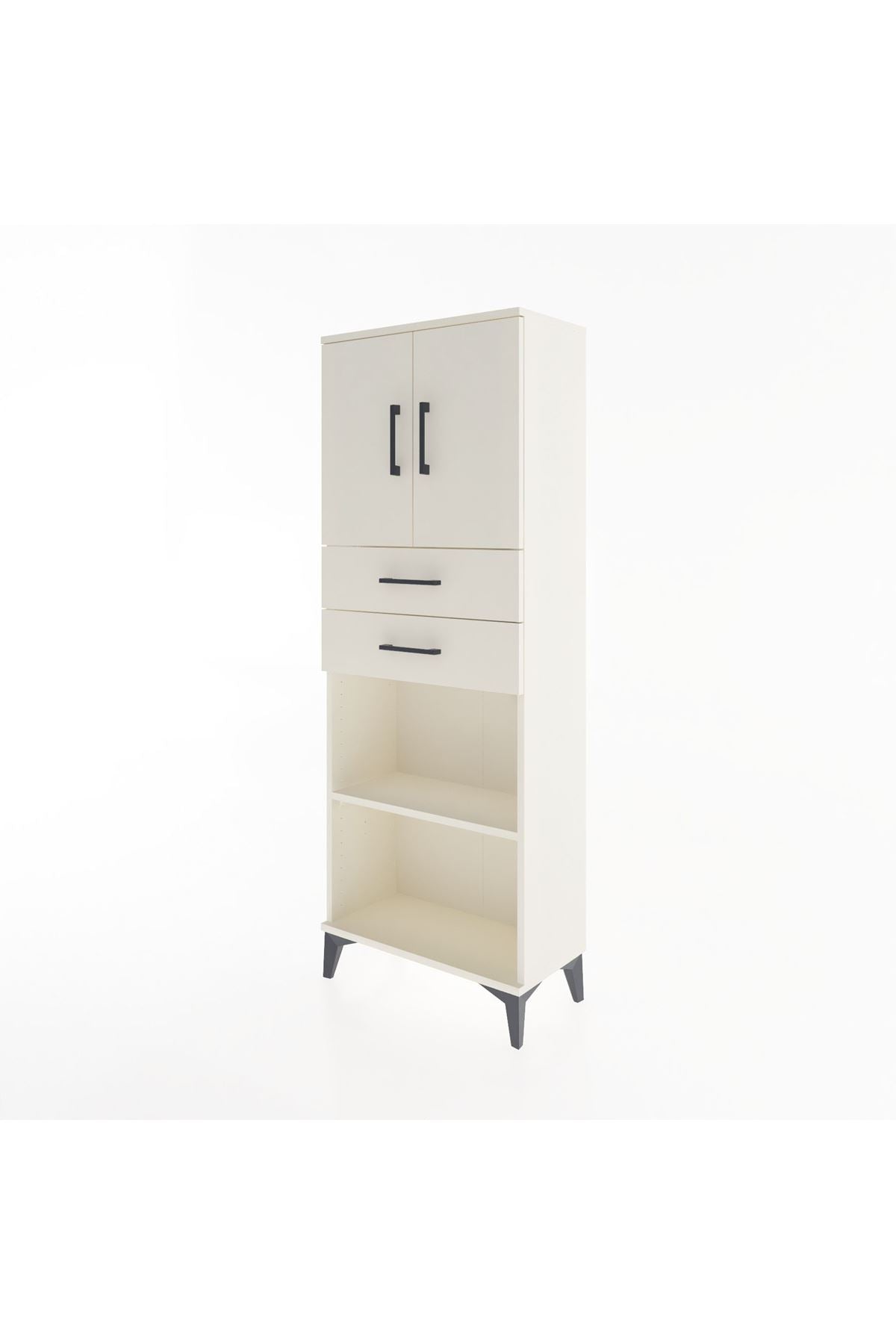 Arges Dolap 3 Raflı 2 Çekmeceli 2 Kapaklı 60x30x163 - S20M115V1A