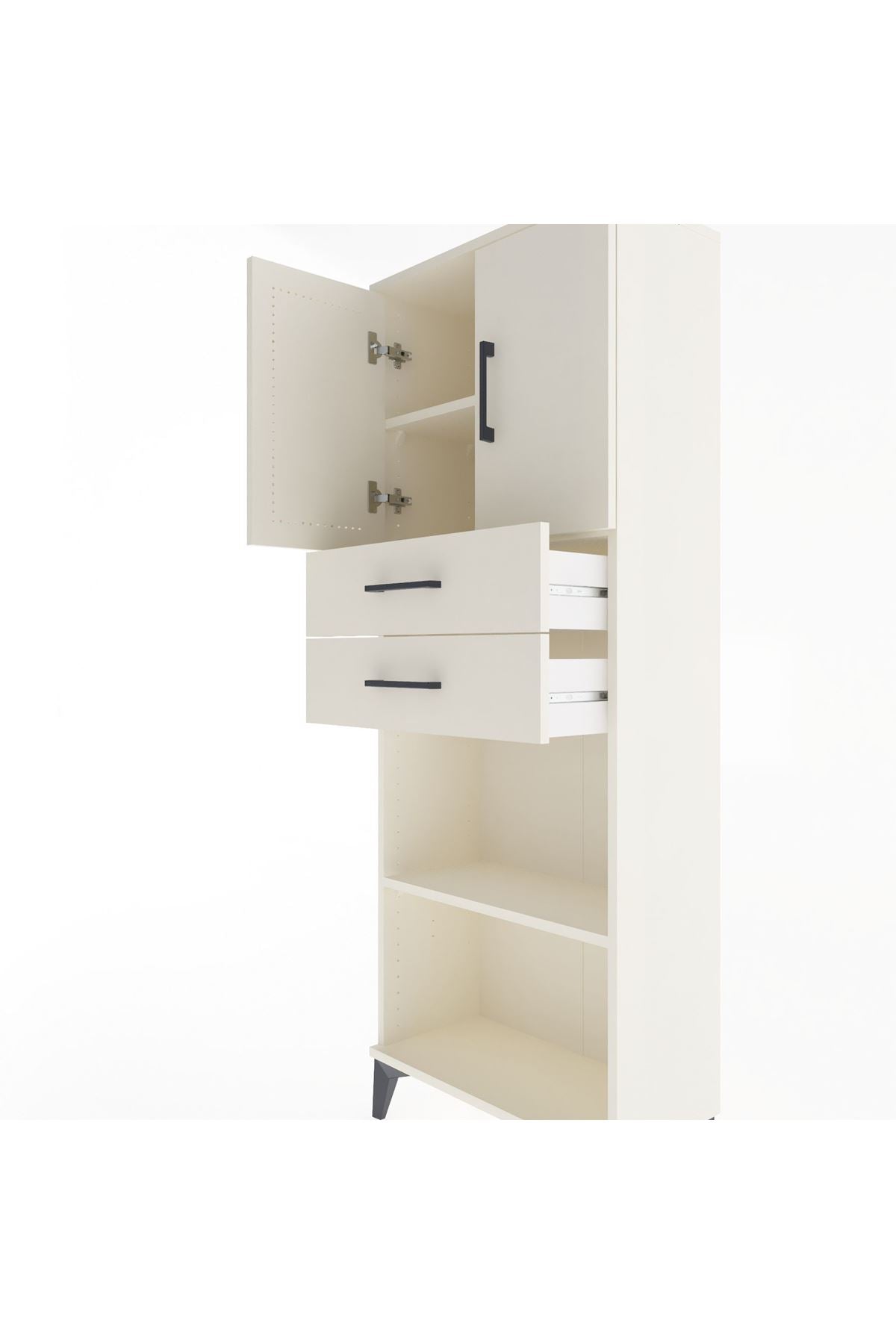 Arges Dolap 3 Raflı 2 Çekmeceli 2 Kapaklı 60x30x163 - S20M115V1A