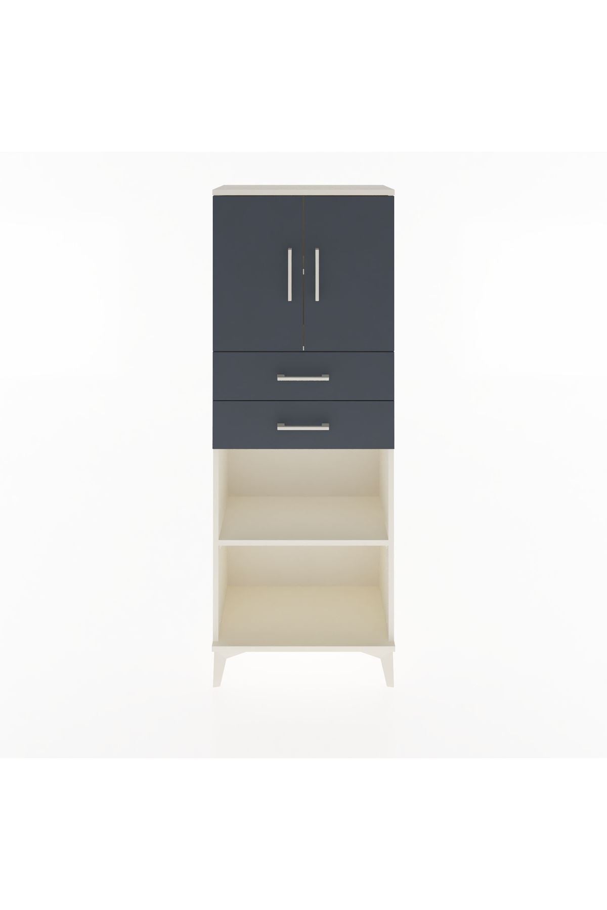 Arges Dolap 3 Raflı 2 Çekmeceli 2 Kapaklı 60x30x163 - S20M115V2A