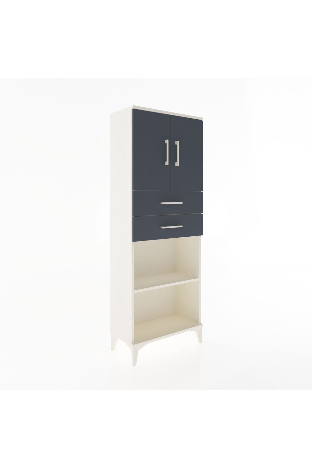 Arges Dolap 3 Raflı 2 Çekmeceli 2 Kapaklı 60x30x163 - S20M115V2A