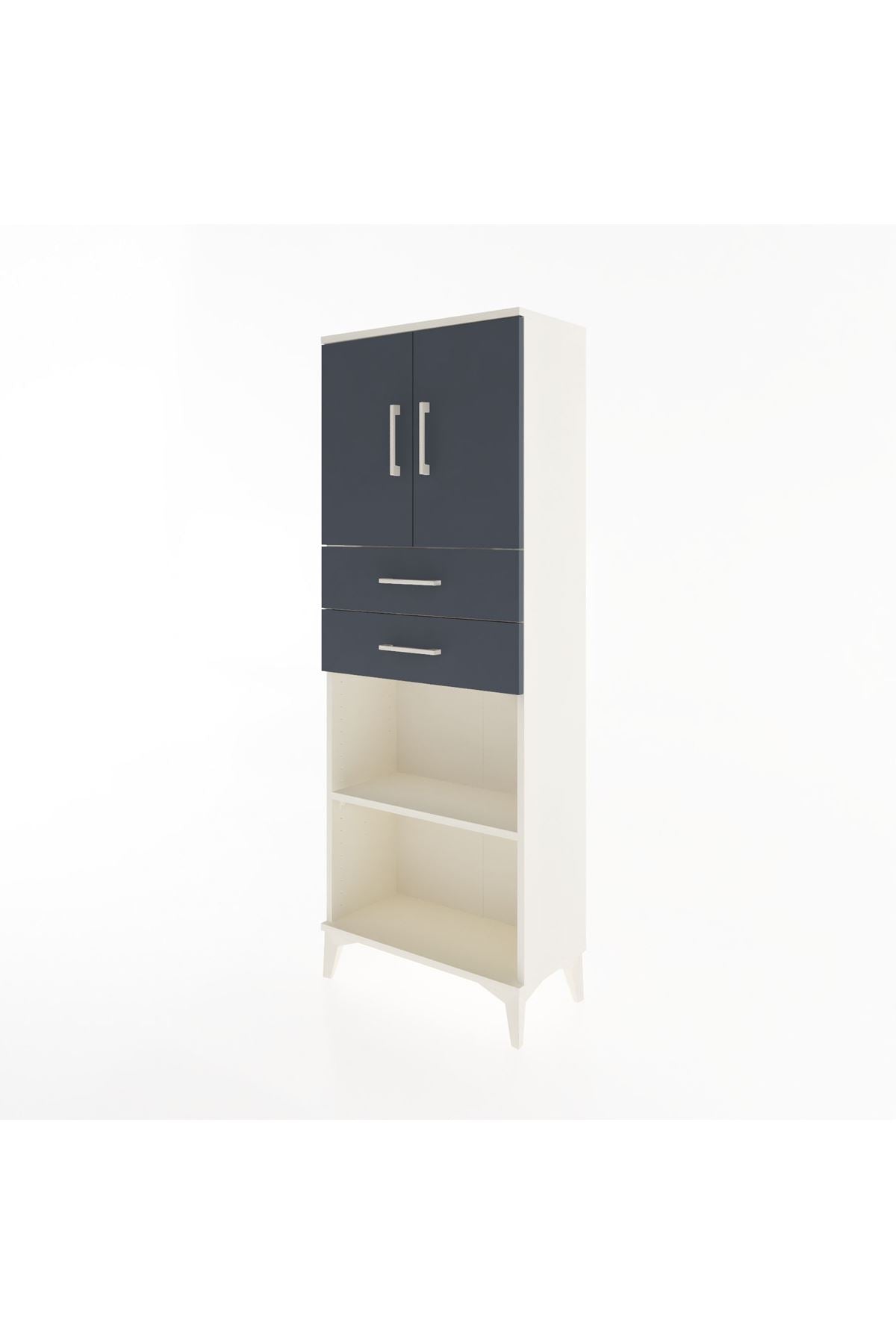 Arges Dolap 3 Raflı 2 Çekmeceli 2 Kapaklı 60x30x163 - S20M115V2A