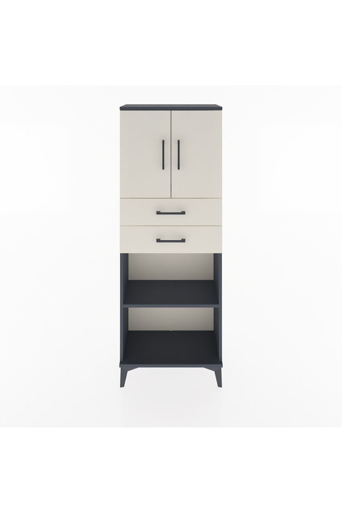 Arges Dolap 3 Raflı 2 Çekmeceli 2 Kapaklı 60x30x163 - S20M115V4A