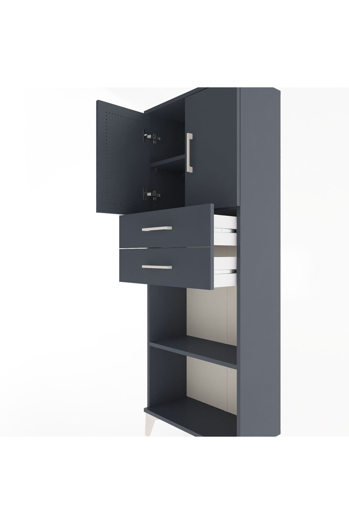 Arges Dolap 3 Raflı 2 Çekmeceli 2 Kapaklı 60x30x163 - S20M115V5A