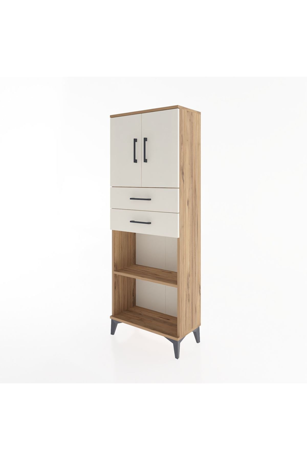 Arges Dolap 3 Raflı 2 Çekmeceli 2 Kapaklı 60x30x163 - S20M115V7A