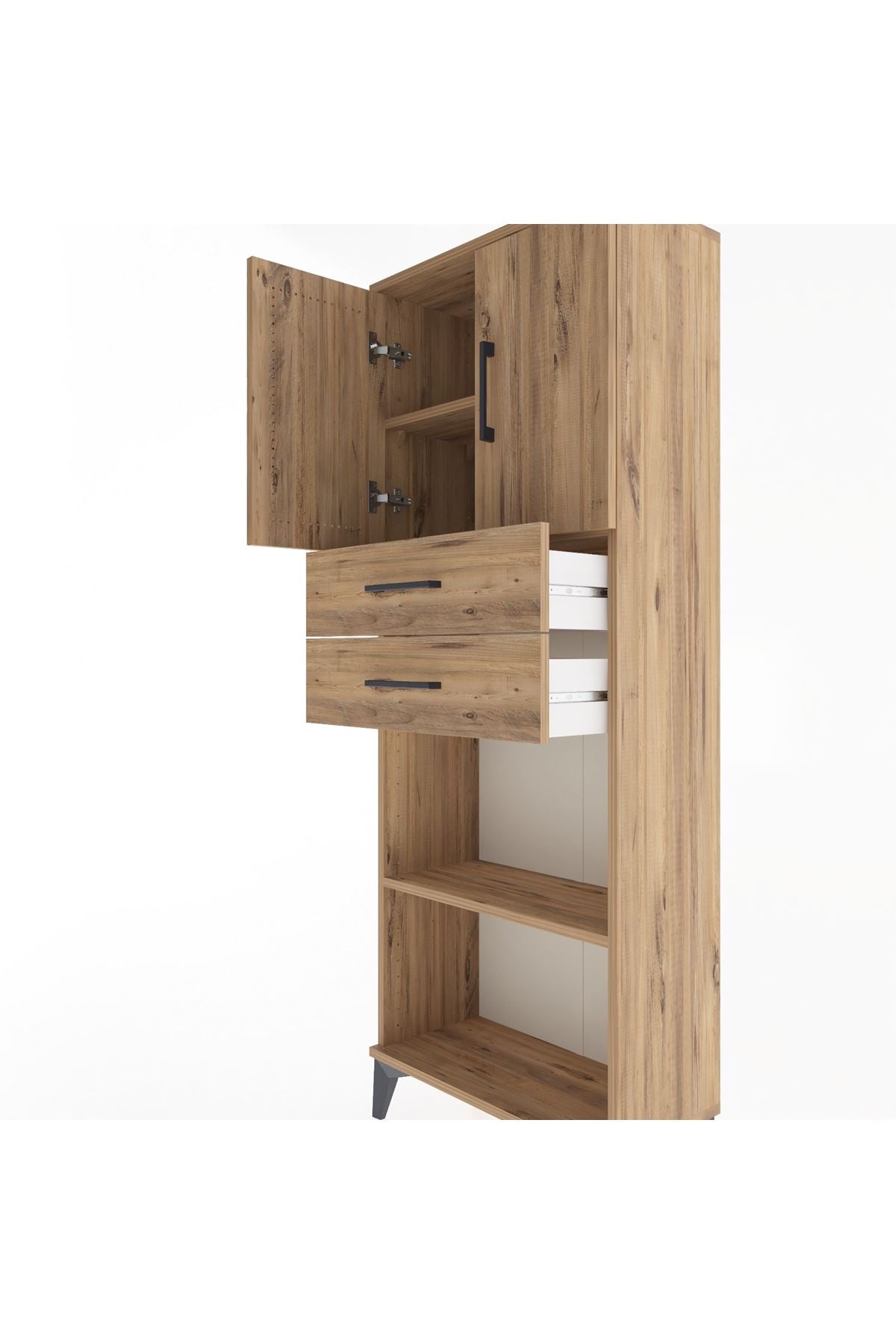 Arges Dolap 3 Raflı 2 Çekmeceli 2 Kapaklı 60x30x163 - S20M115V9A