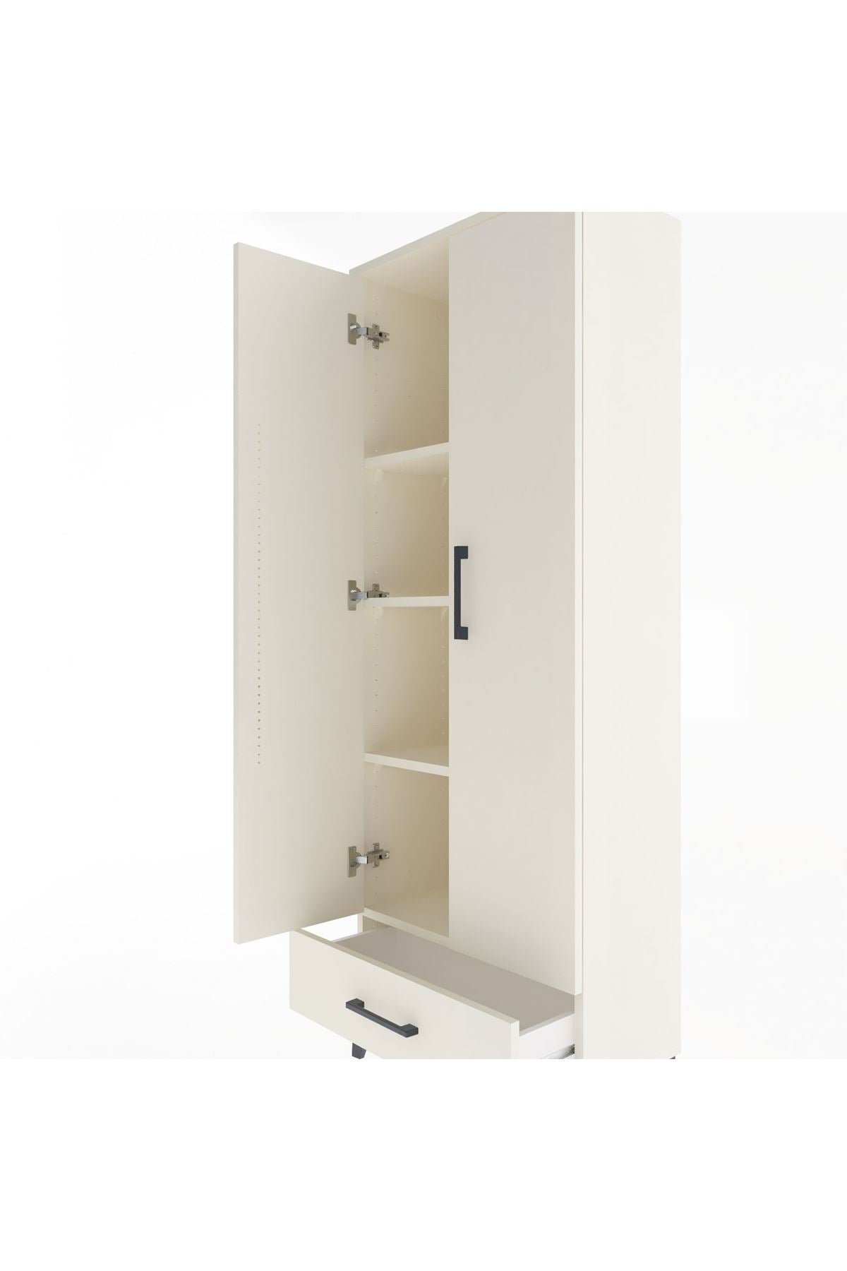 Arges Dolap 4 Raflı Tek Çekmeceli 2 Kapaklı 60x30x163 - S20M117V1A