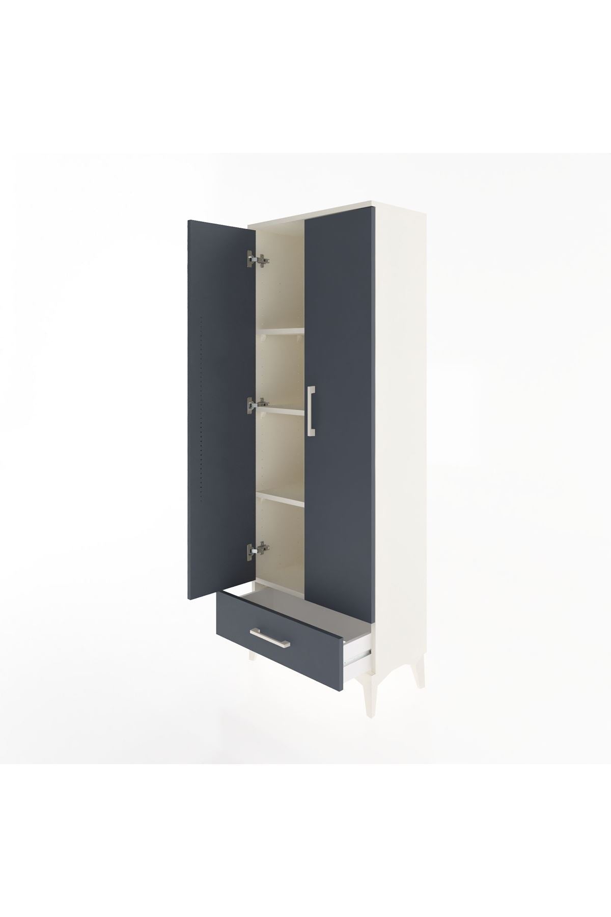 Arges Dolap 4 Raflı Tek Çekmeceli 2 Kapaklı 60x30x163 - S20M117V2A
