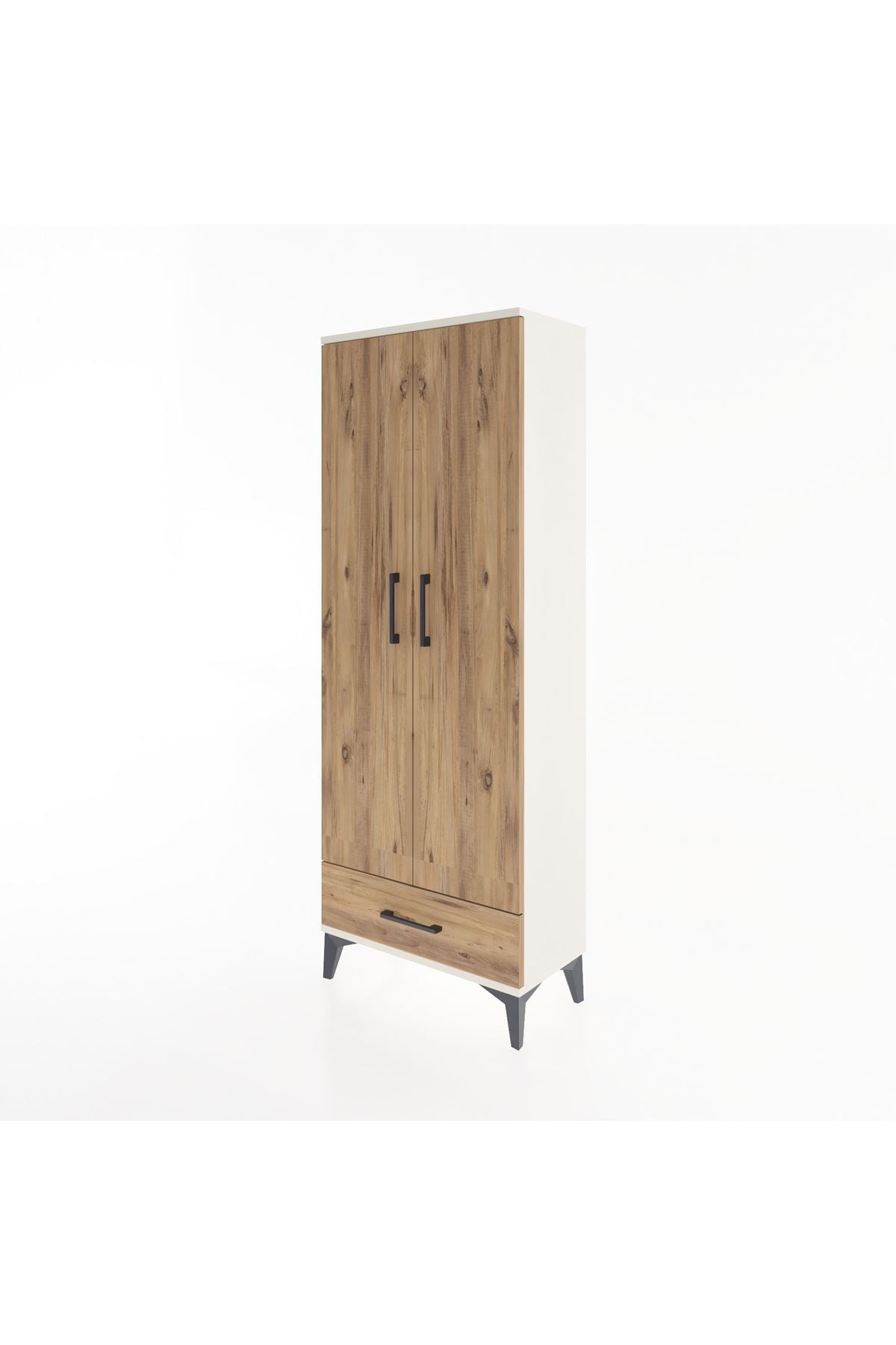 Arges Dolap 4 Raflı Tek Çekmeceli 2 Kapaklı 60x30x163 - S20M117V3A