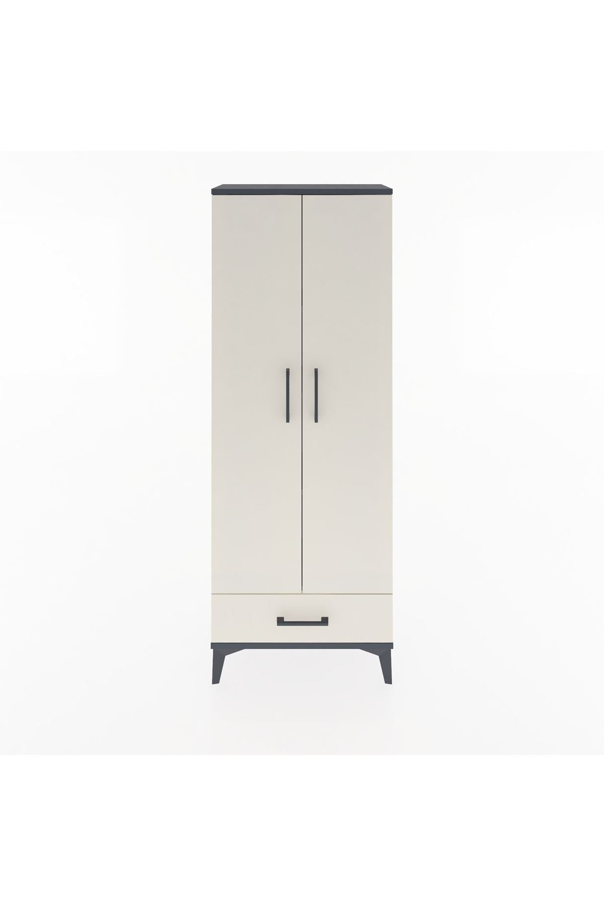 Arges Dolap 4 Raflı Tek Çekmeceli 2 Kapaklı 60x30x163 - S20M117V4A