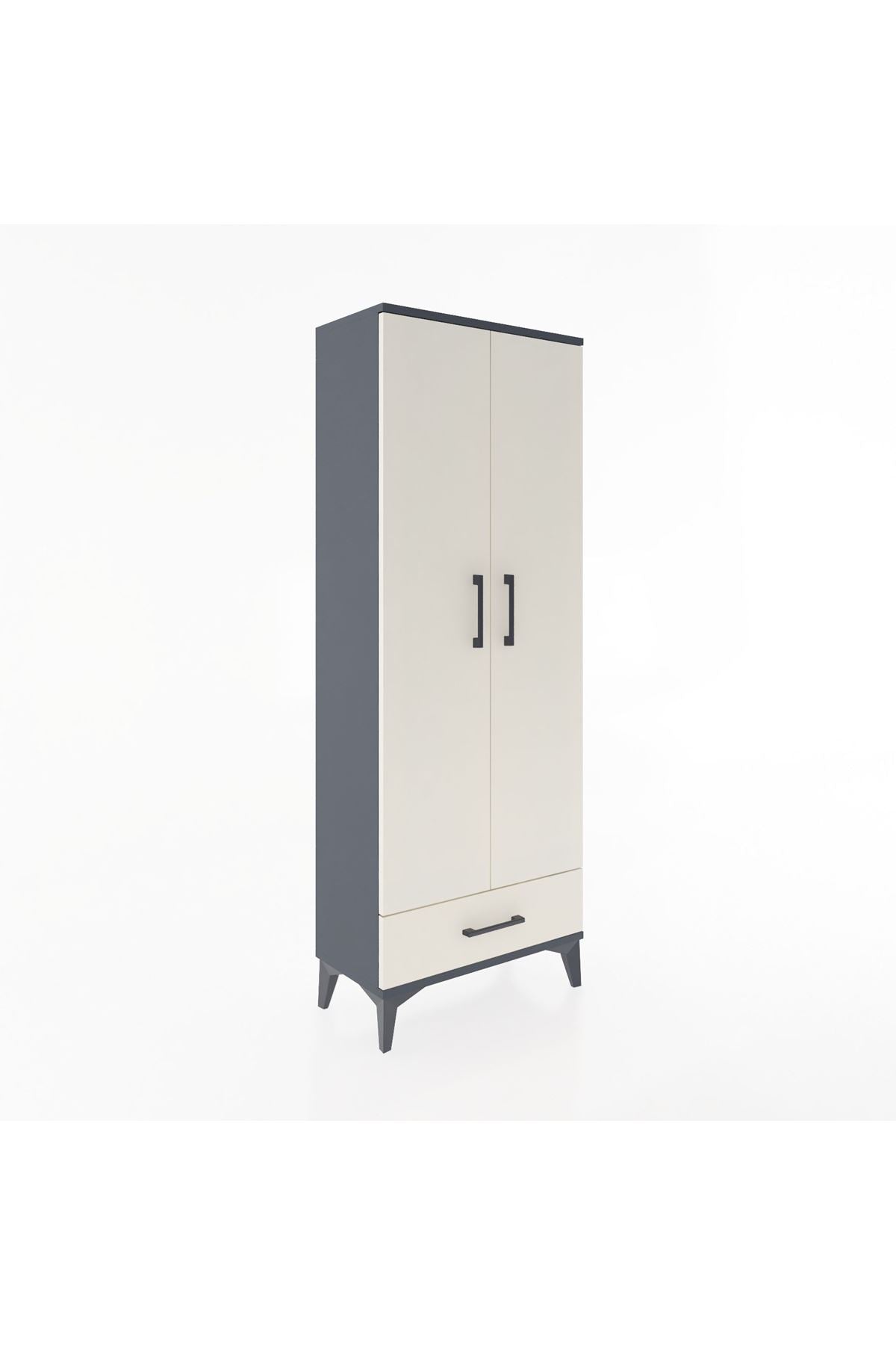 Arges Dolap 4 Raflı Tek Çekmeceli 2 Kapaklı 60x30x163 - S20M117V4A