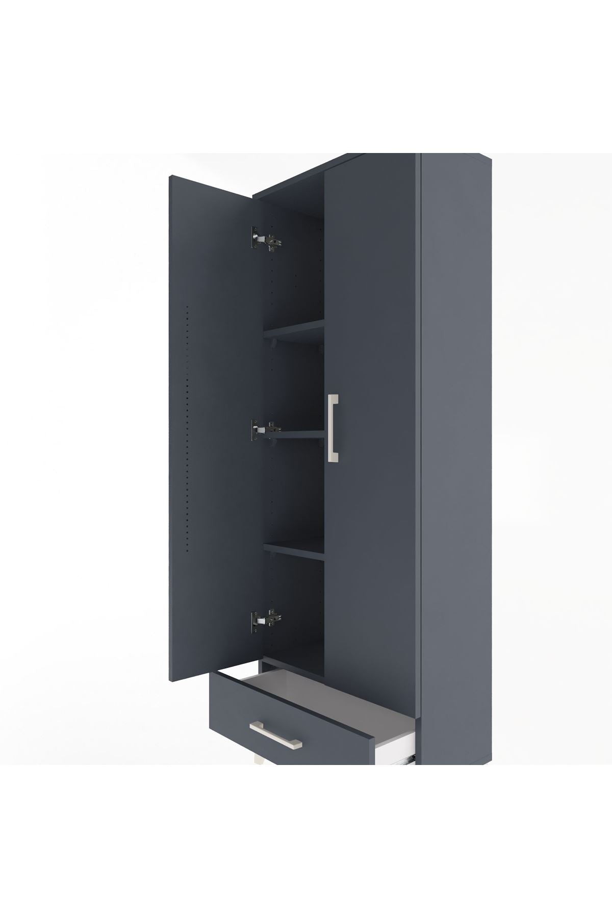Arges Dolap 4 Raflı Tek Çekmeceli 2 Kapaklı 60x30x163 - S20M117V5A