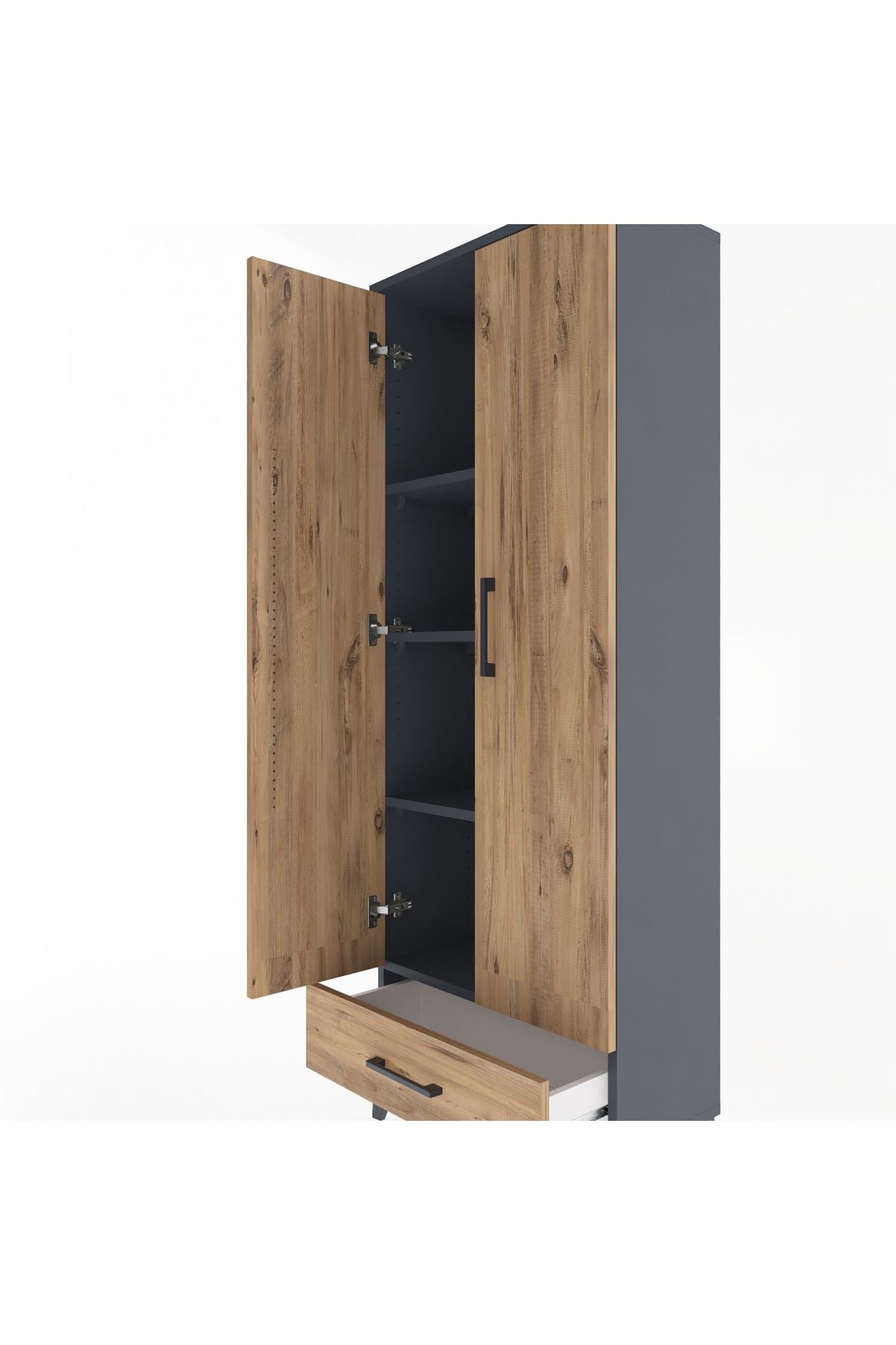 Arges Dolap 4 Raflı Tek Çekmeceli 2 Kapaklı 60x30x163 - S20M117V6A