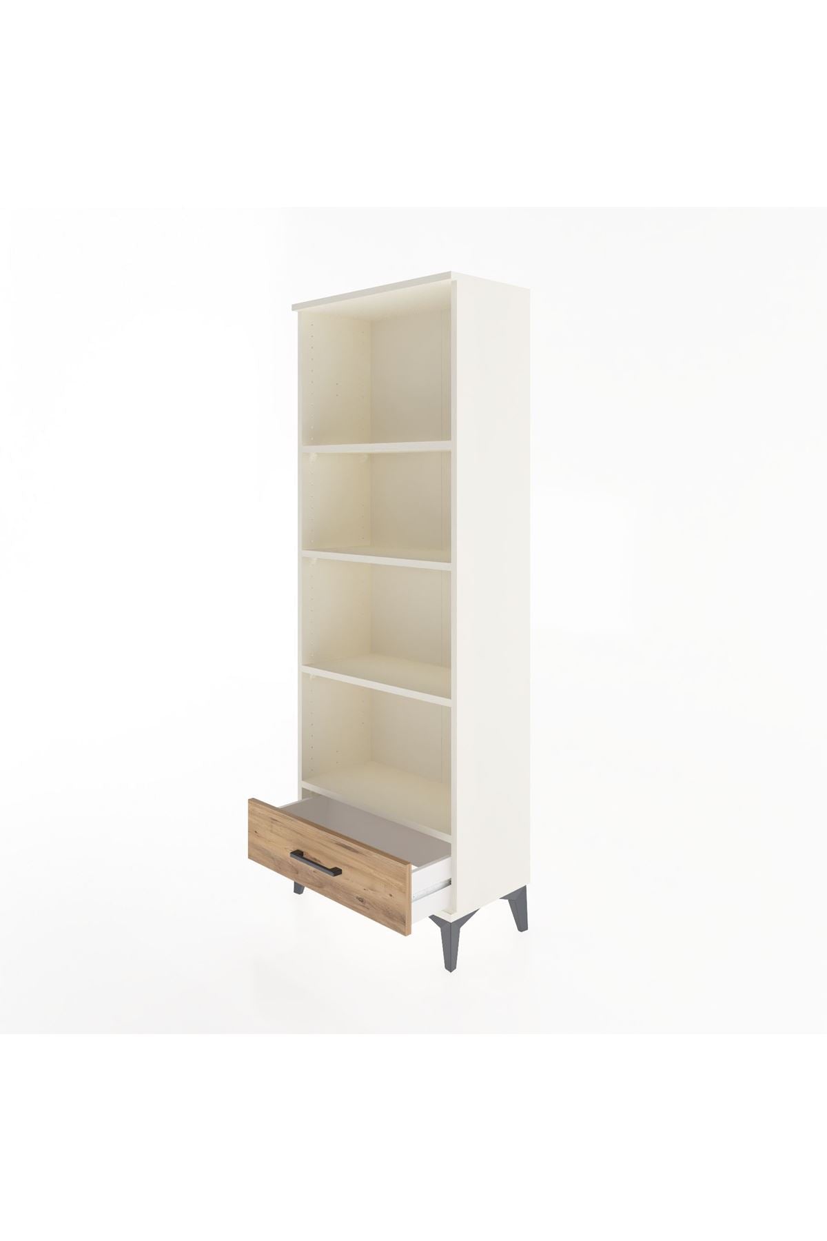 Arges Dolap 4 Raflı Tek Çekmeceli 60x30x163 - S20M118V3A