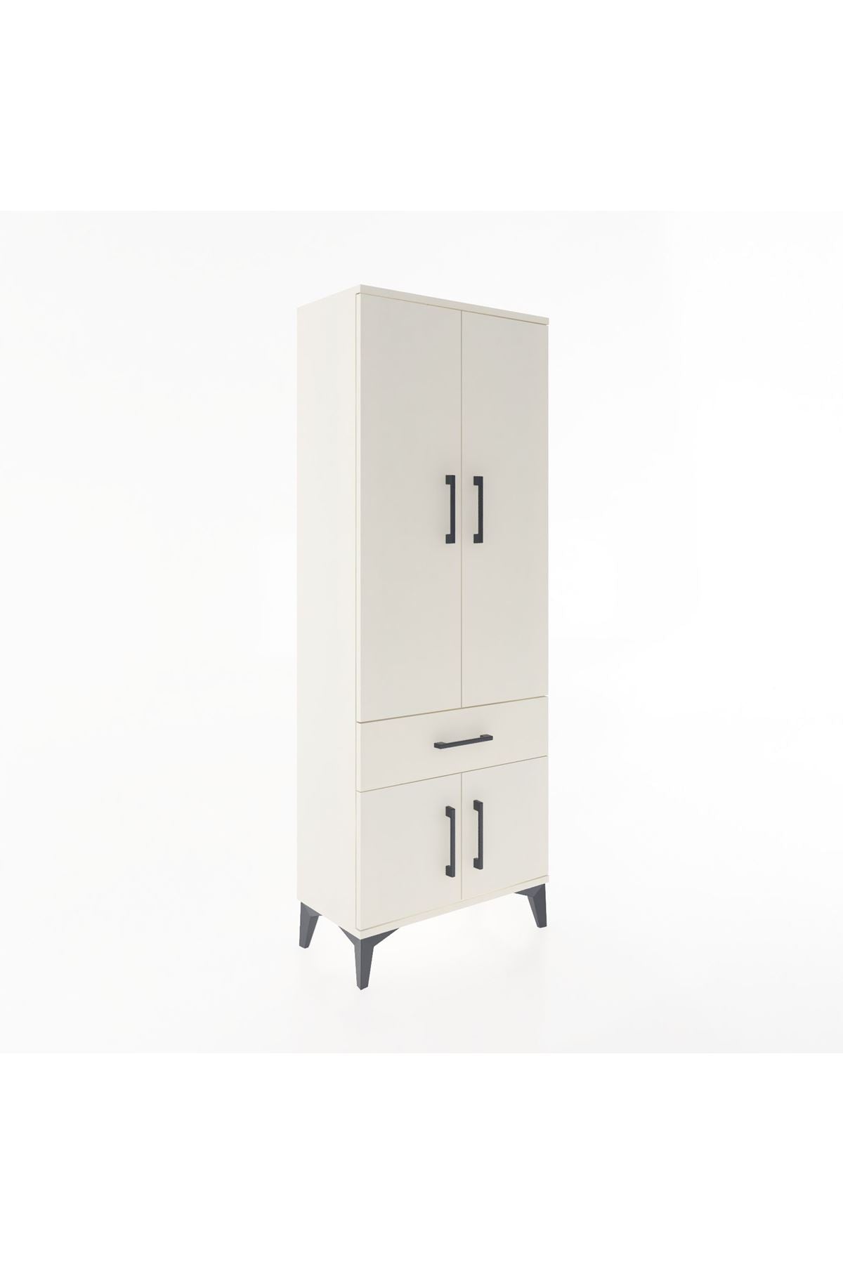 Arges Dolap 3 Raflı Tek Çekmeceli 4 Kapaklı 60x30x163 - S20M119V1A