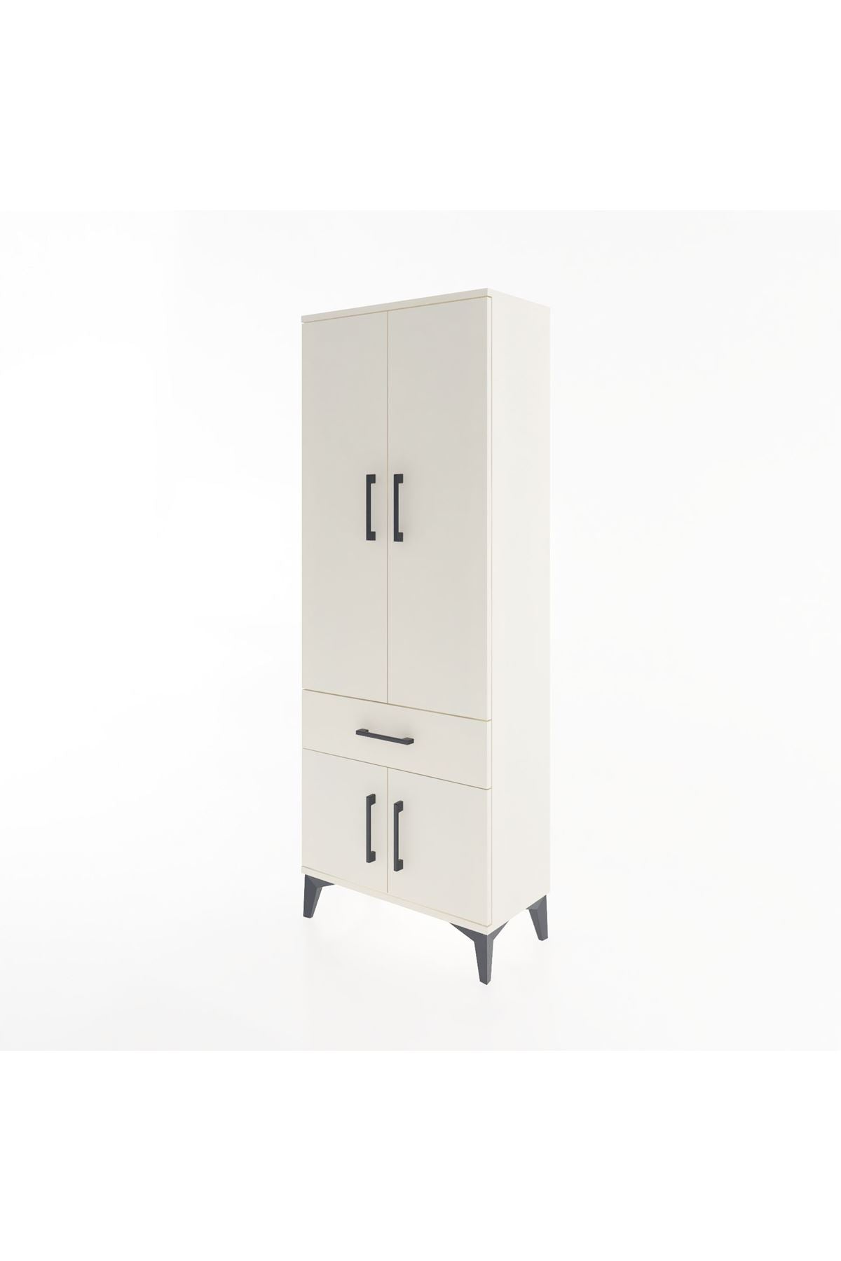 Arges Dolap 3 Raflı Tek Çekmeceli 4 Kapaklı 60x30x163 - S20M119V1A