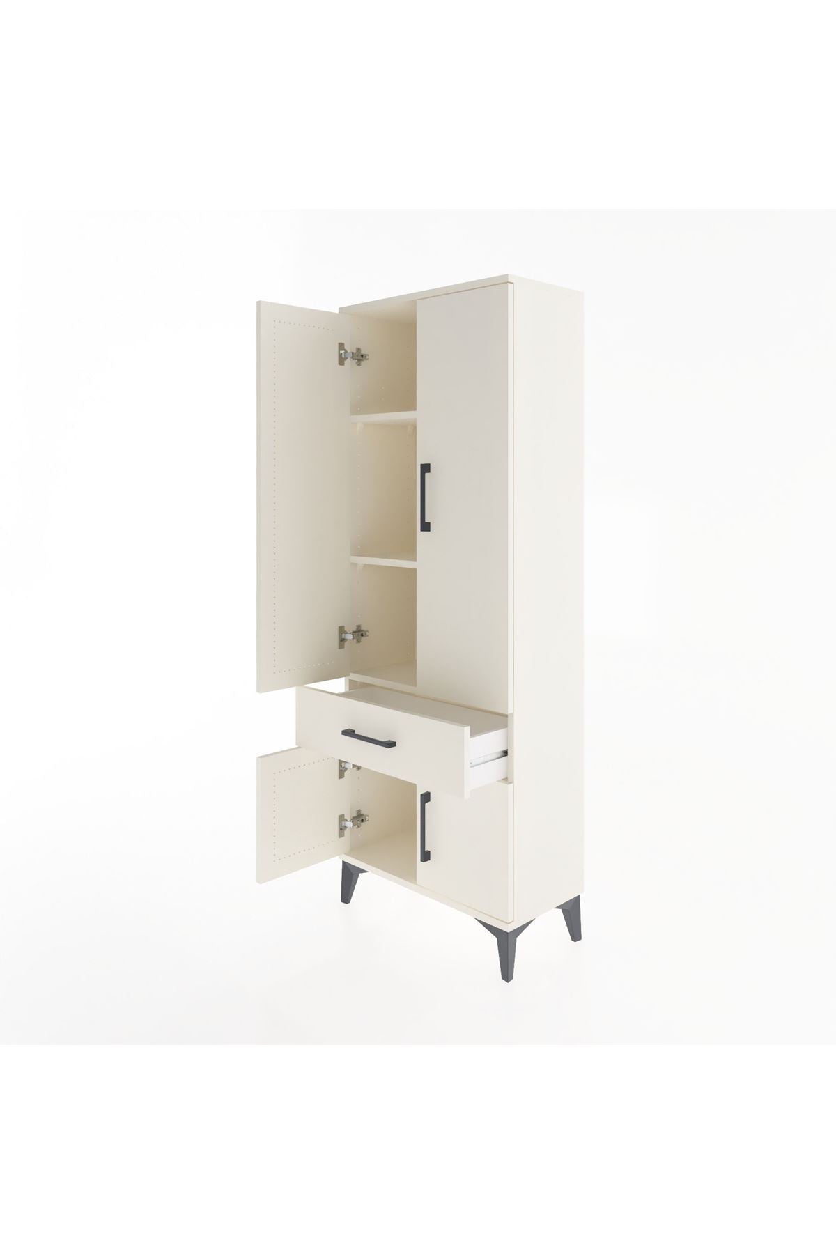 Arges Dolap 3 Raflı Tek Çekmeceli 4 Kapaklı 60x30x163 - S20M119V1A