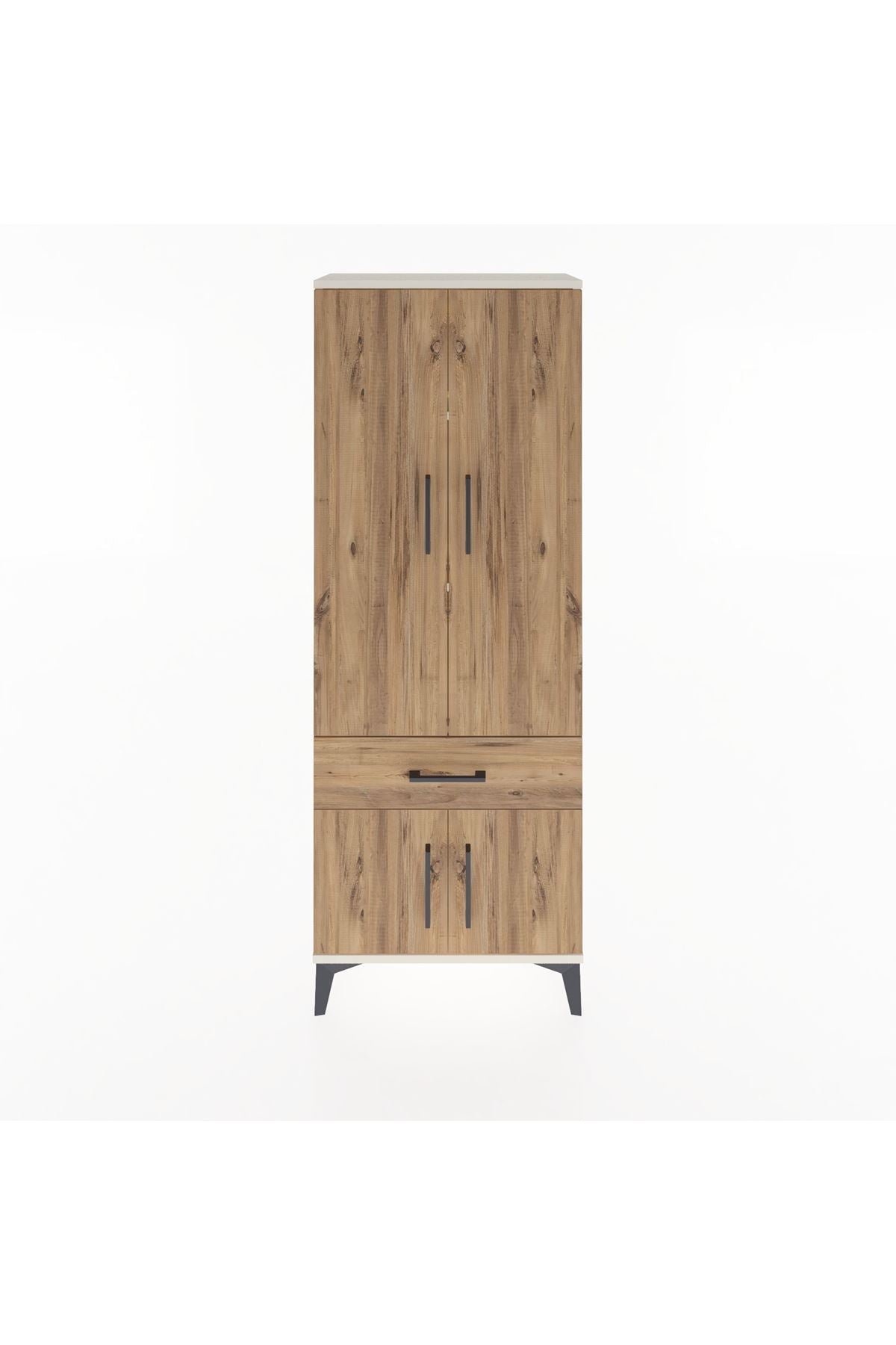 Arges Dolap 3 Raflı Tek Çekmeceli 4 Kapaklı 60x30x163 - S20M119V3A