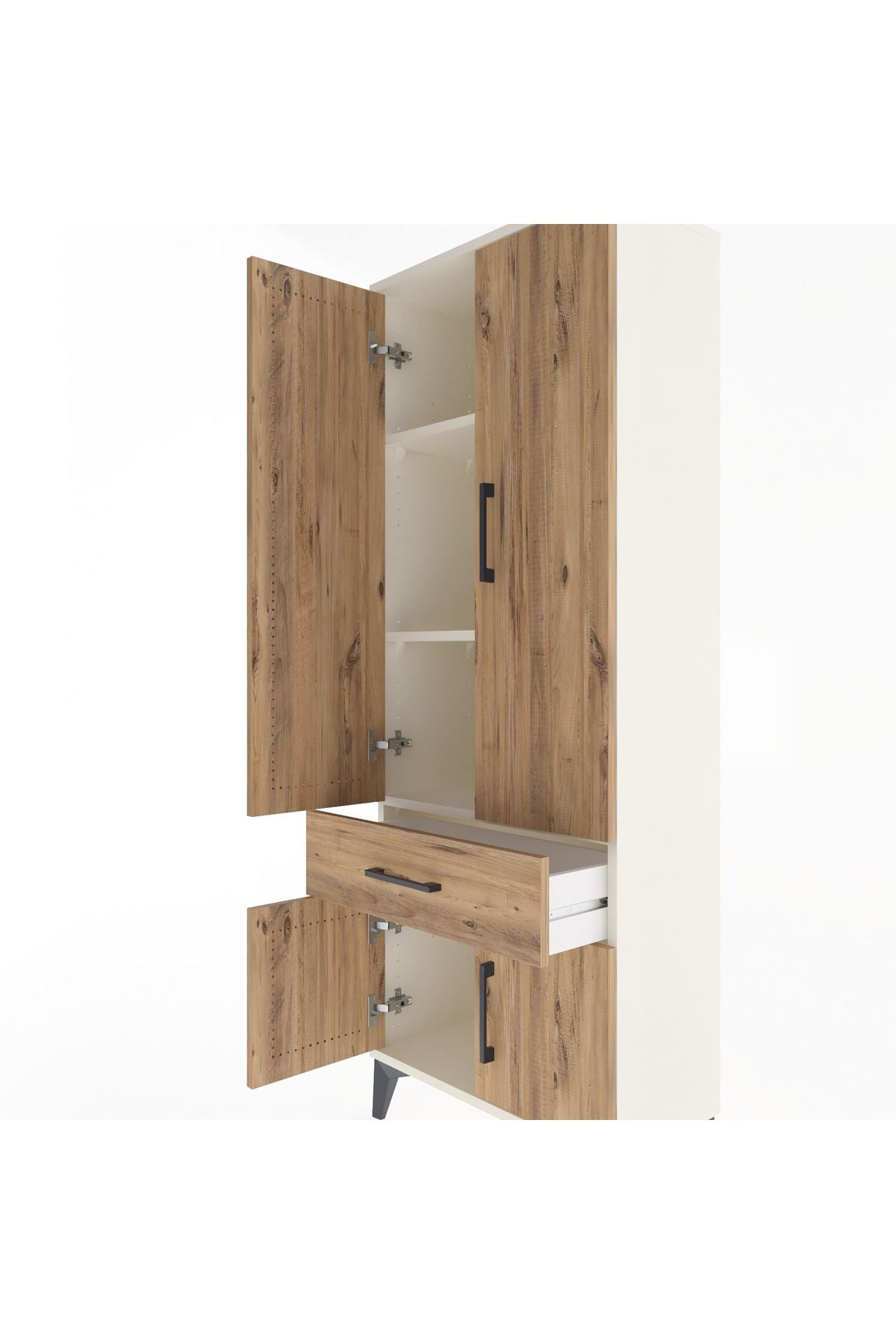 Arges Dolap 3 Raflı Tek Çekmeceli 4 Kapaklı 60x30x163 - S20M119V3A