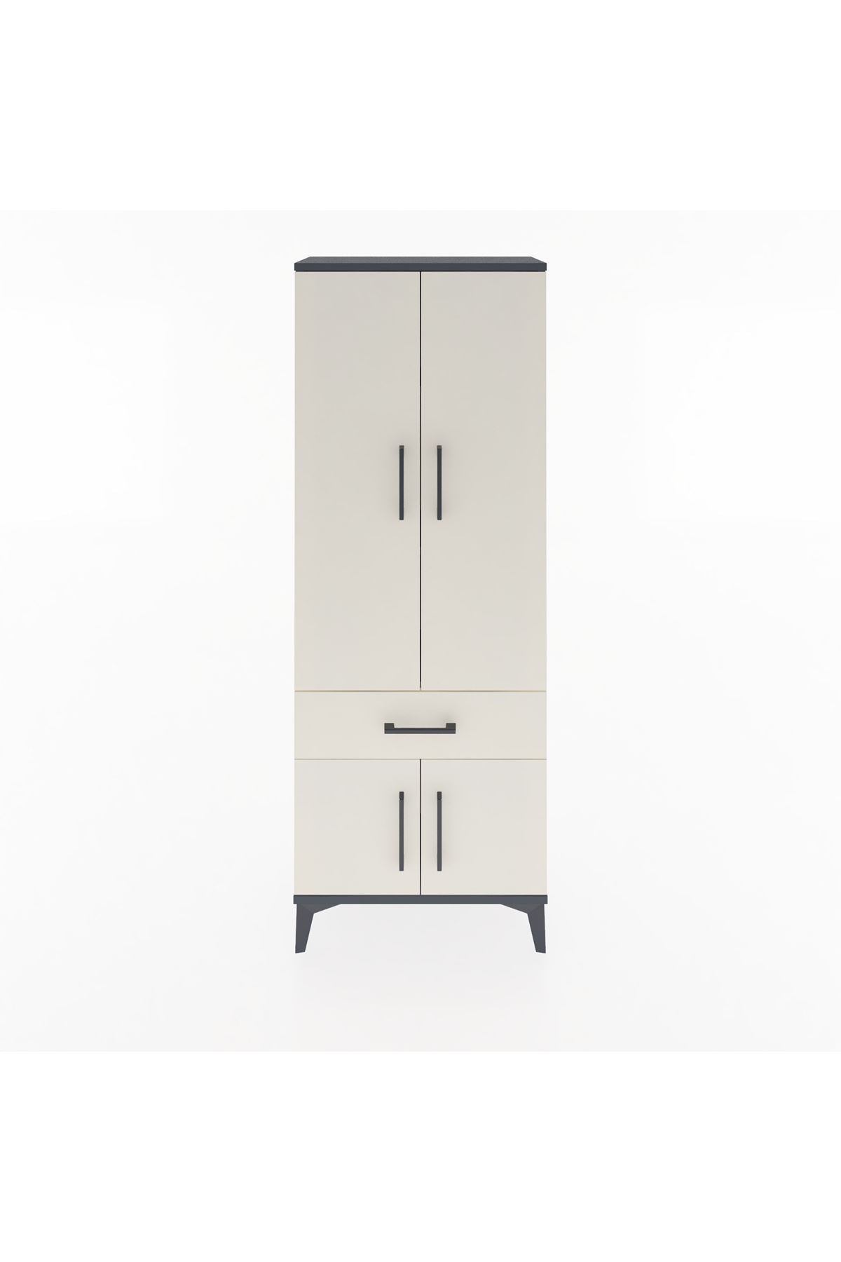 Arges Dolap 3 Raflı Tek Çekmeceli 4 Kapaklı 60x30x163 - S20M119V4A