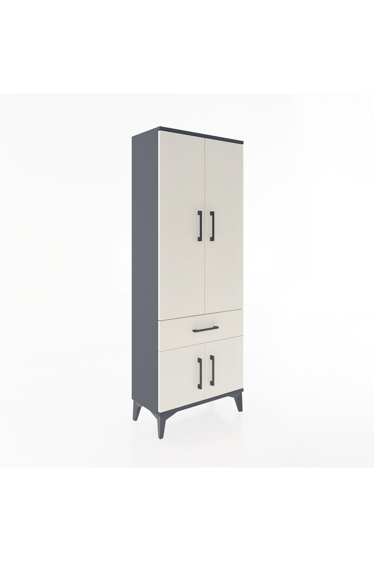 Arges Dolap 3 Raflı Tek Çekmeceli 4 Kapaklı 60x30x163 - S20M119V4A