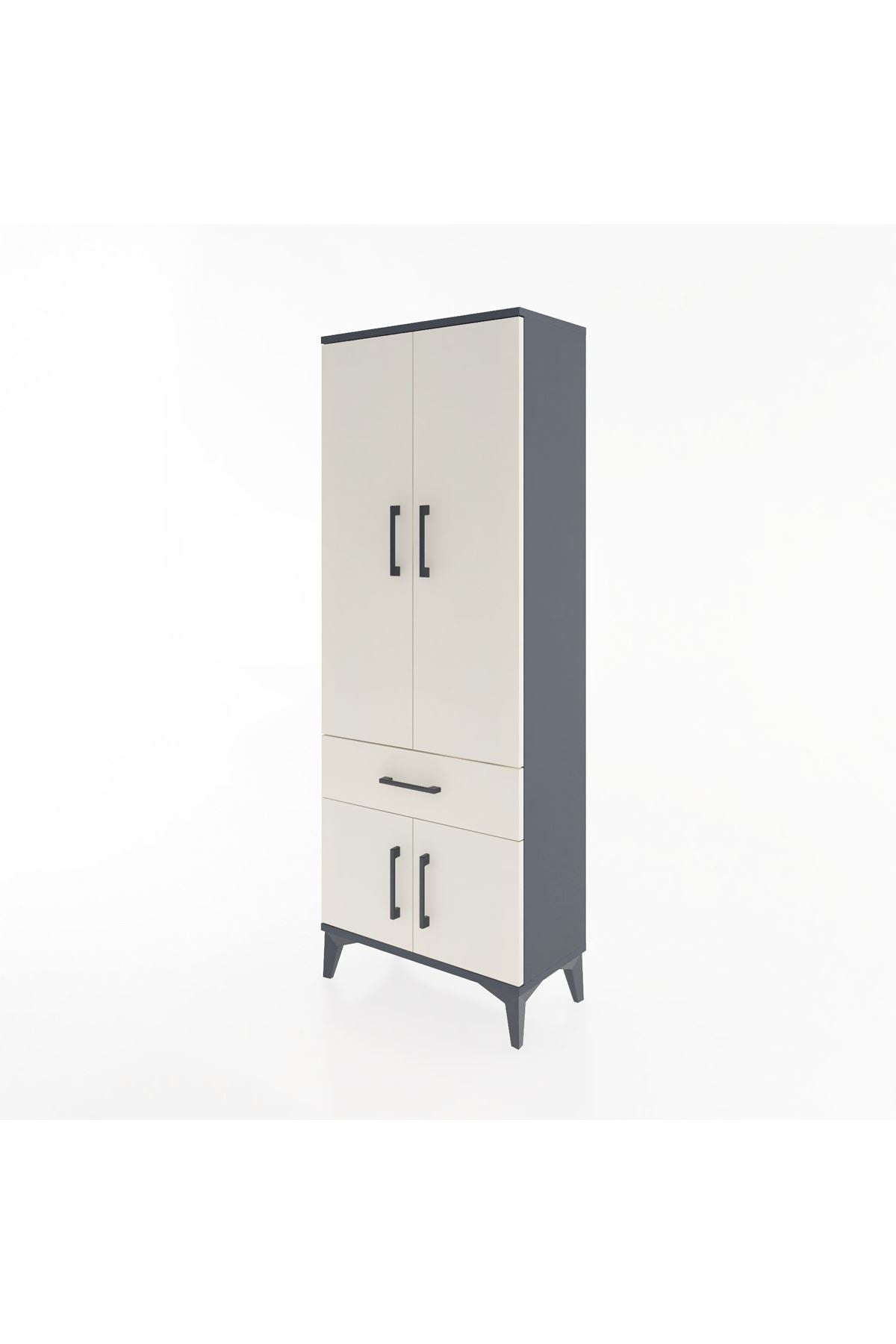 Arges Dolap 3 Raflı Tek Çekmeceli 4 Kapaklı 60x30x163 - S20M119V4A