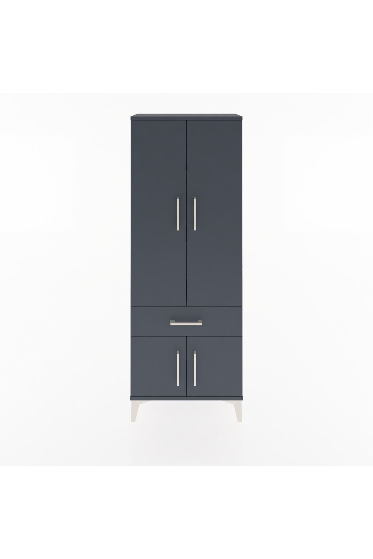 Arges Dolap 3 Raflı Tek Çekmeceli 4 Kapaklı 60x30x163 - S20M119V5A