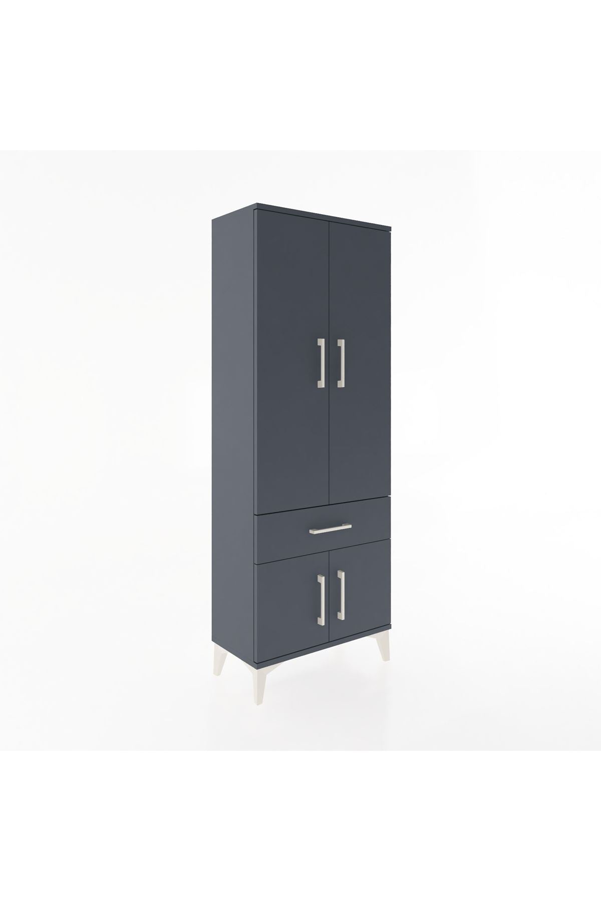 Arges Dolap 3 Raflı Tek Çekmeceli 4 Kapaklı 60x30x163 - S20M119V5A