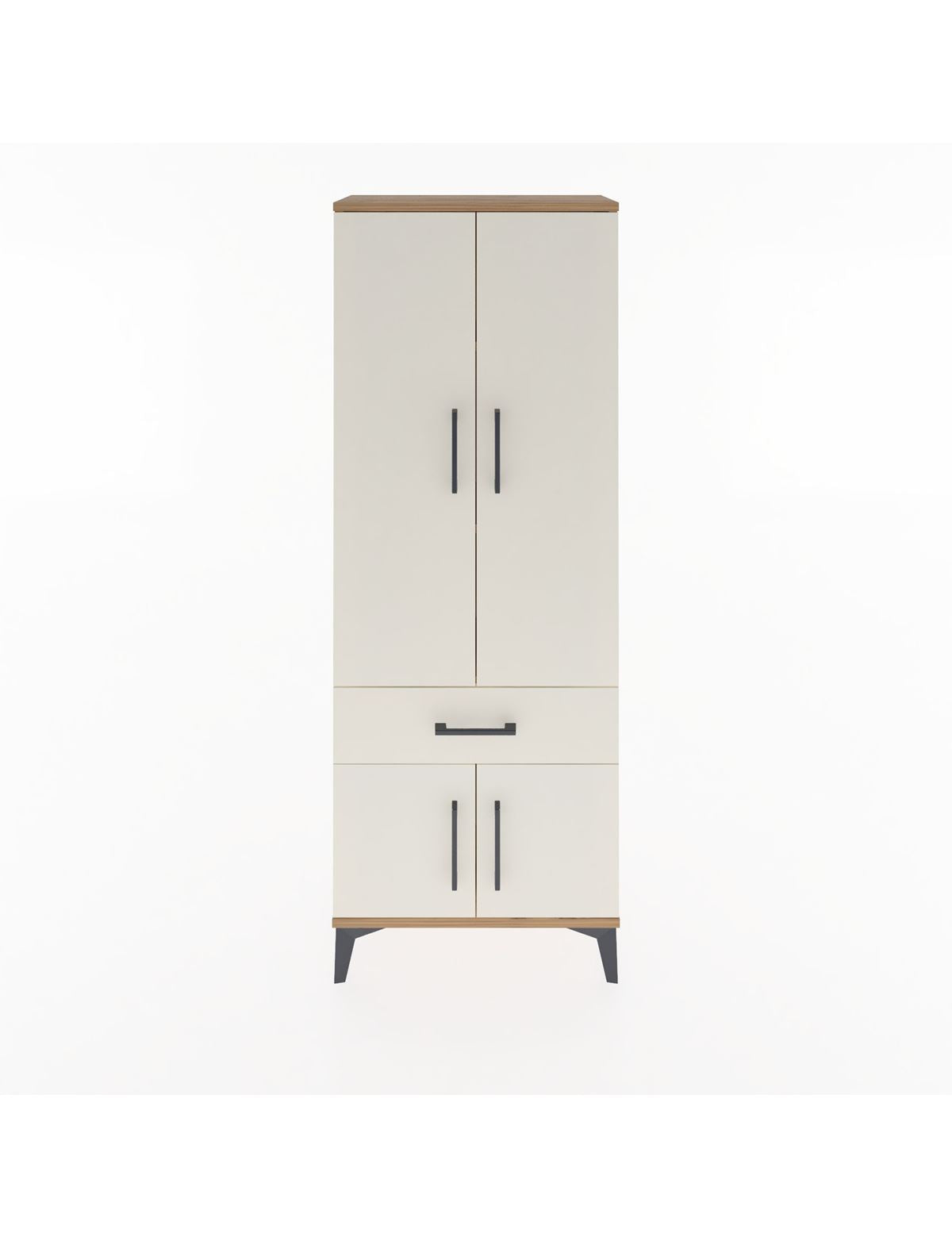 Arges Dolap 3 Raflı Tek Çekmeceli 4 Kapaklı 60x30x163 - S20M119V7A
