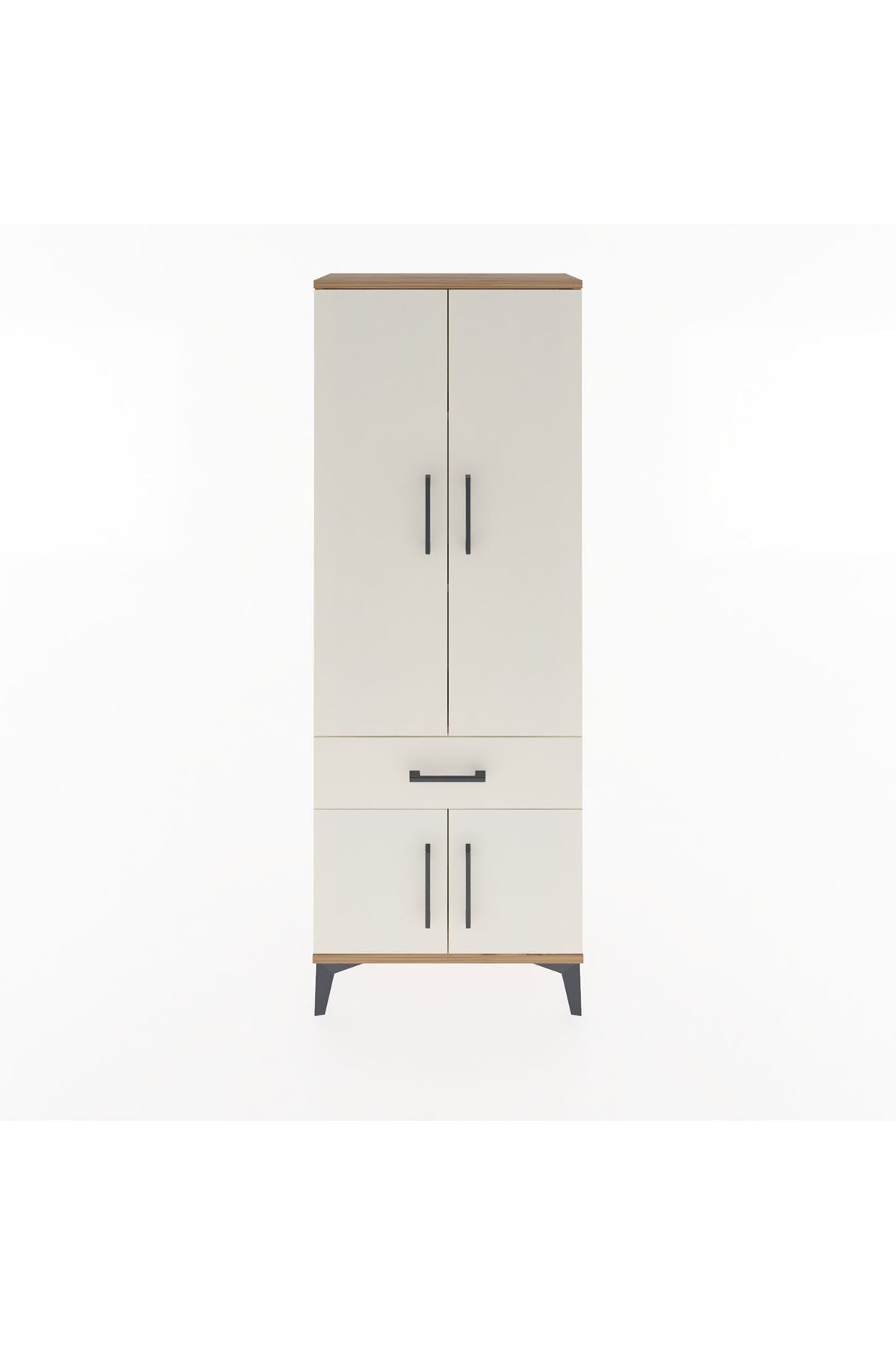 Arges Dolap 3 Raflı Tek Çekmeceli 4 Kapaklı 60x30x163 - S20M119V7A