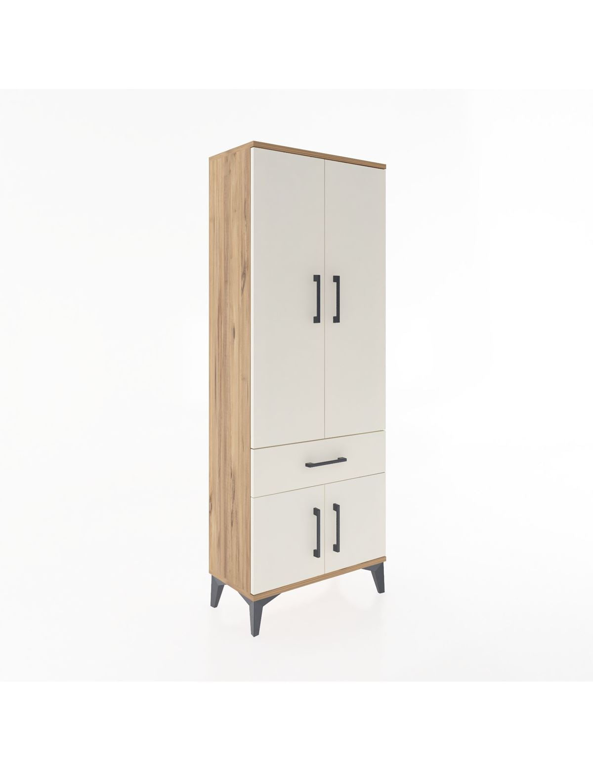 Arges Dolap 3 Raflı Tek Çekmeceli 4 Kapaklı 60x30x163 - S20M119V7A