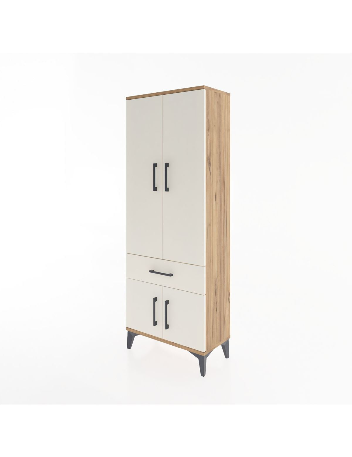 Arges Dolap 3 Raflı Tek Çekmeceli 4 Kapaklı 60x30x163 - S20M119V7A