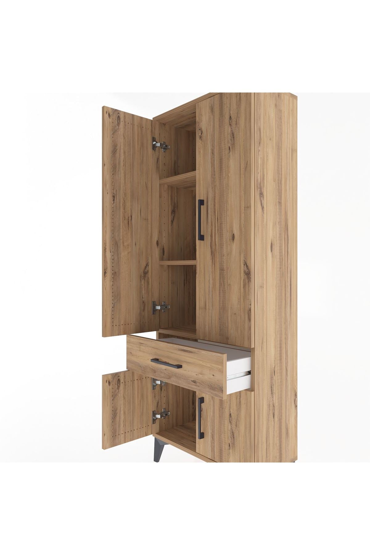 Arges Dolap 3 Raflı Tek Çekmeceli 4 Kapaklı 60x30x163 - S20M119V9A