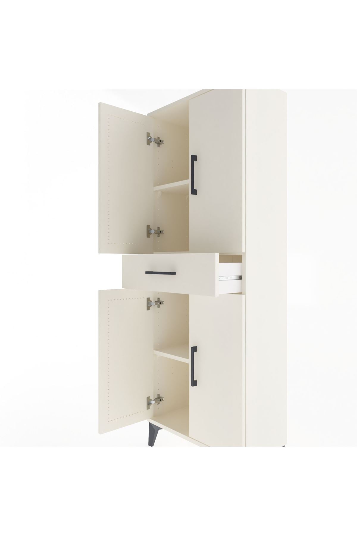 Arges Dolap 3 Raflı Tek Çekmeceli 4 Kapaklı 60x30x163 - S20M123V1A