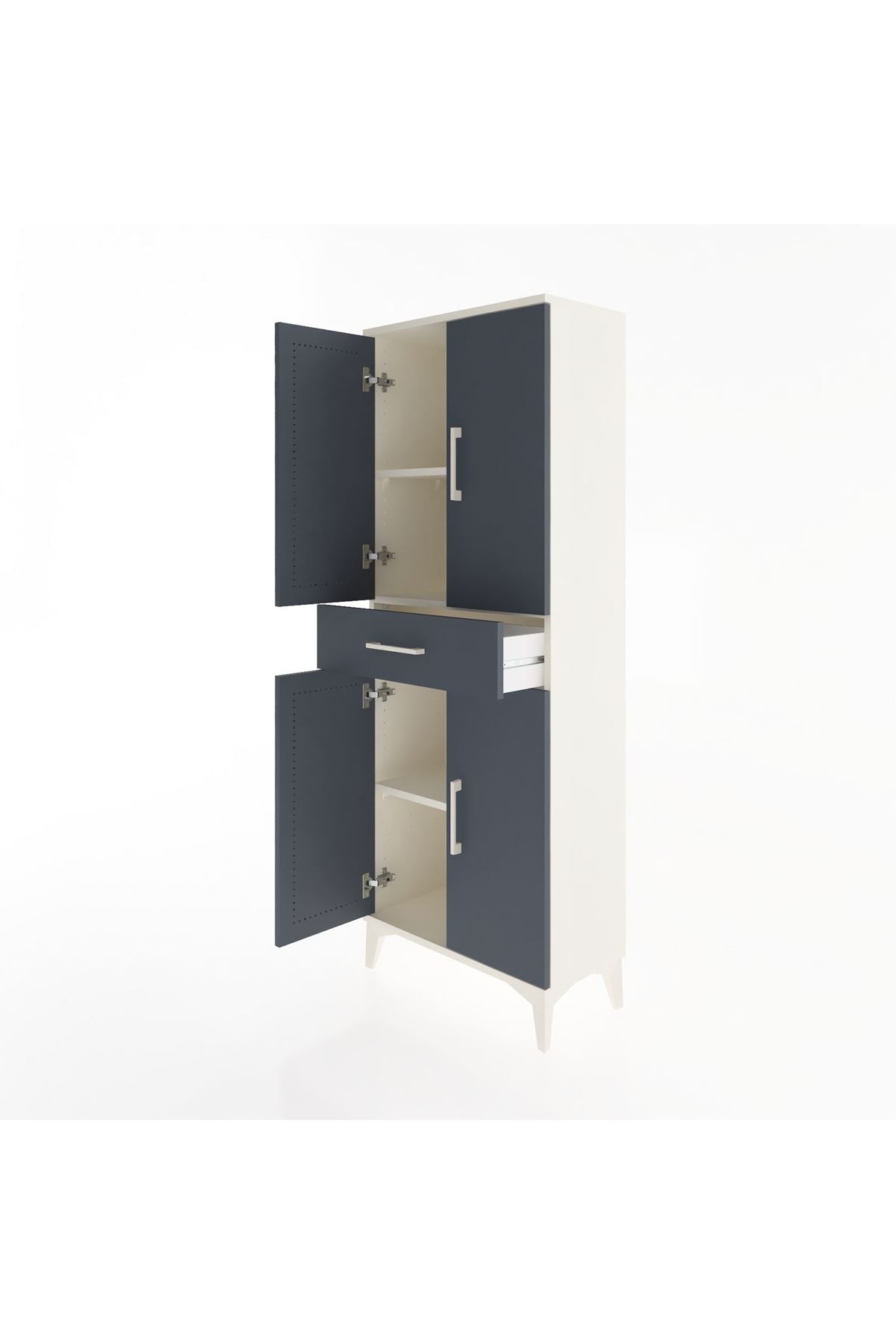 Arges Dolap 3 Raflı Tek Çekmeceli 4 Kapaklı 60x30x163 - S20M123V2A