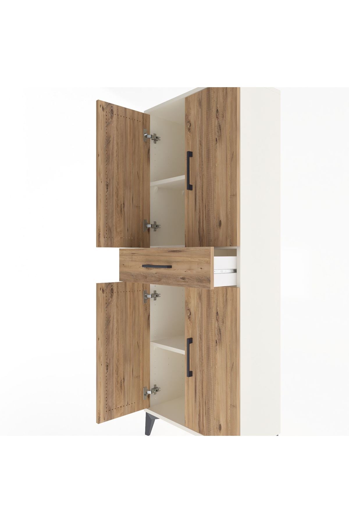 Arges Dolap 3 Raflı Tek Çekmeceli 4 Kapaklı 60x30x163 - S20M123V3A